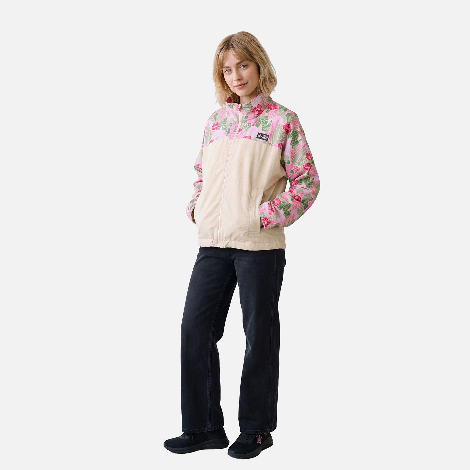 Chaqueta Mujer Hija Del Viento Print Crema Haka Honu V27-2