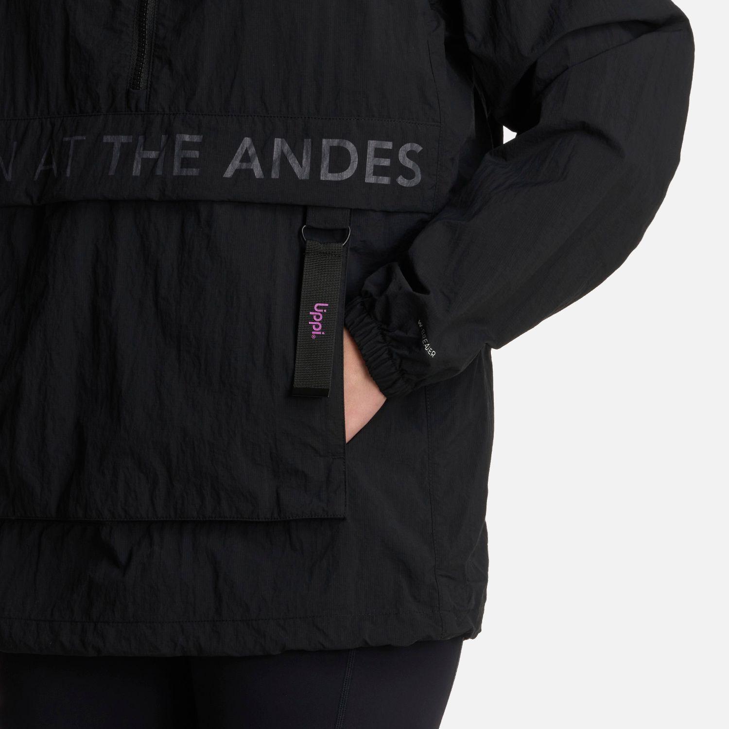Chaqueta Mujer WindCity WindBreaker 1/4 Zip Negro Lippi-5