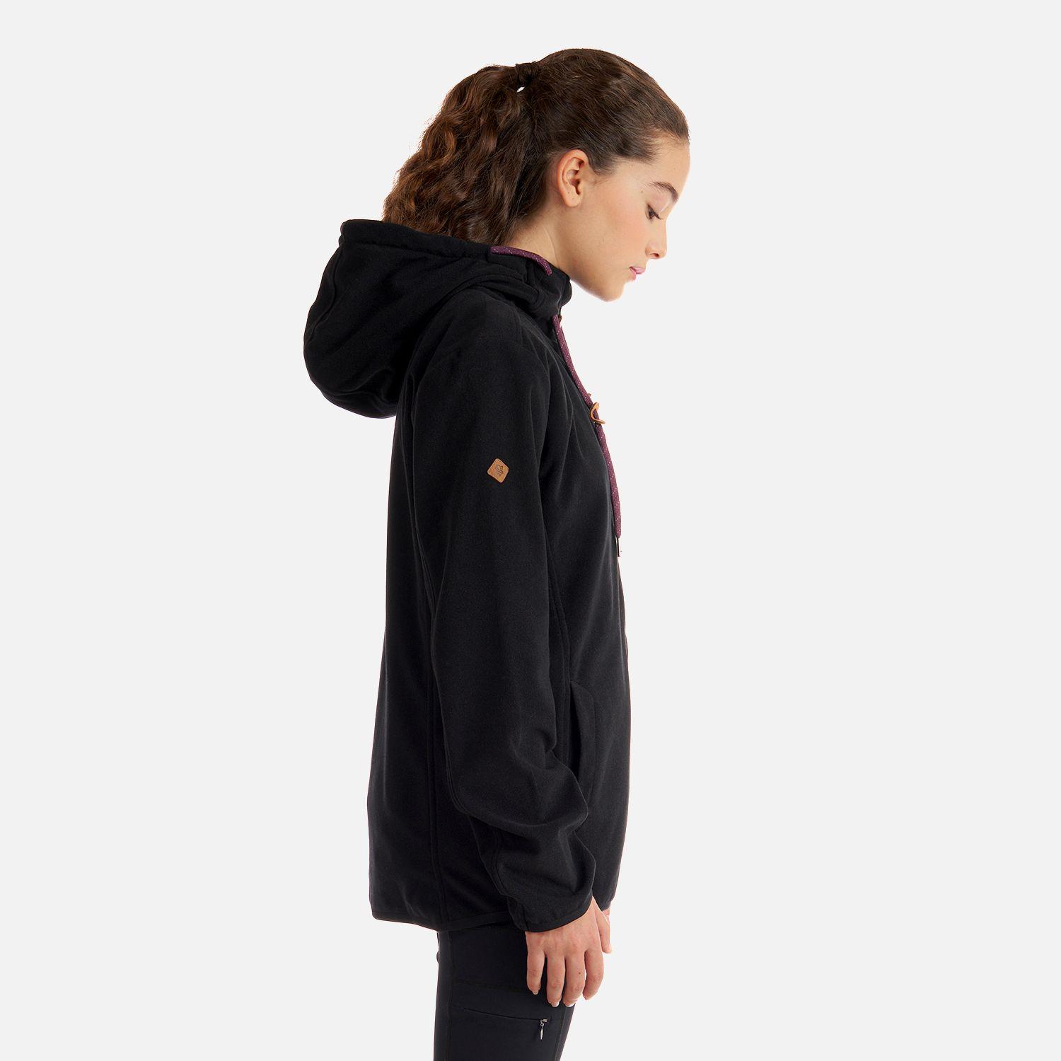 Poleron Teen Girl Stripes Nano-F Full Zip Negro Lippi V22-3