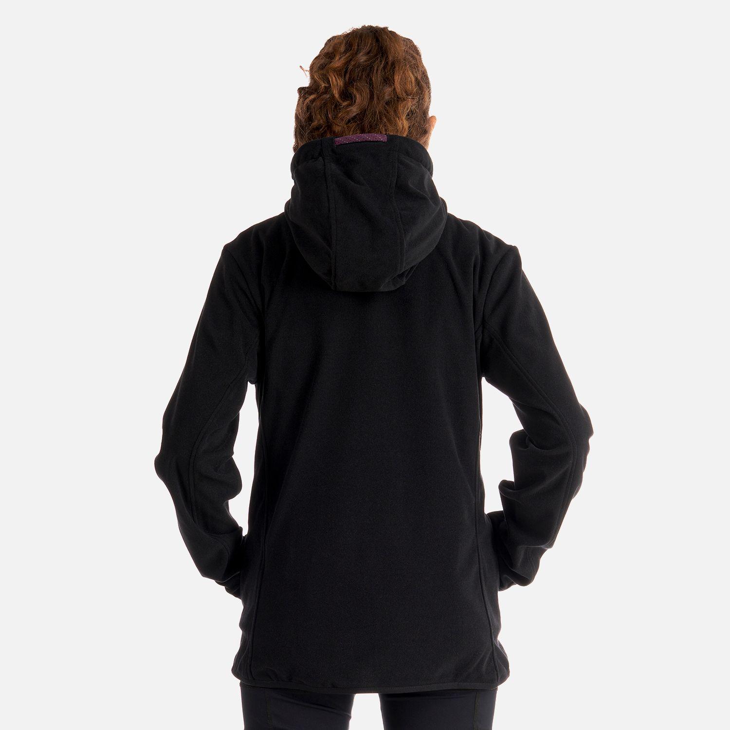 Poleron Teen Girl Stripes Nano-F Full Zip Negro Lippi V22-4