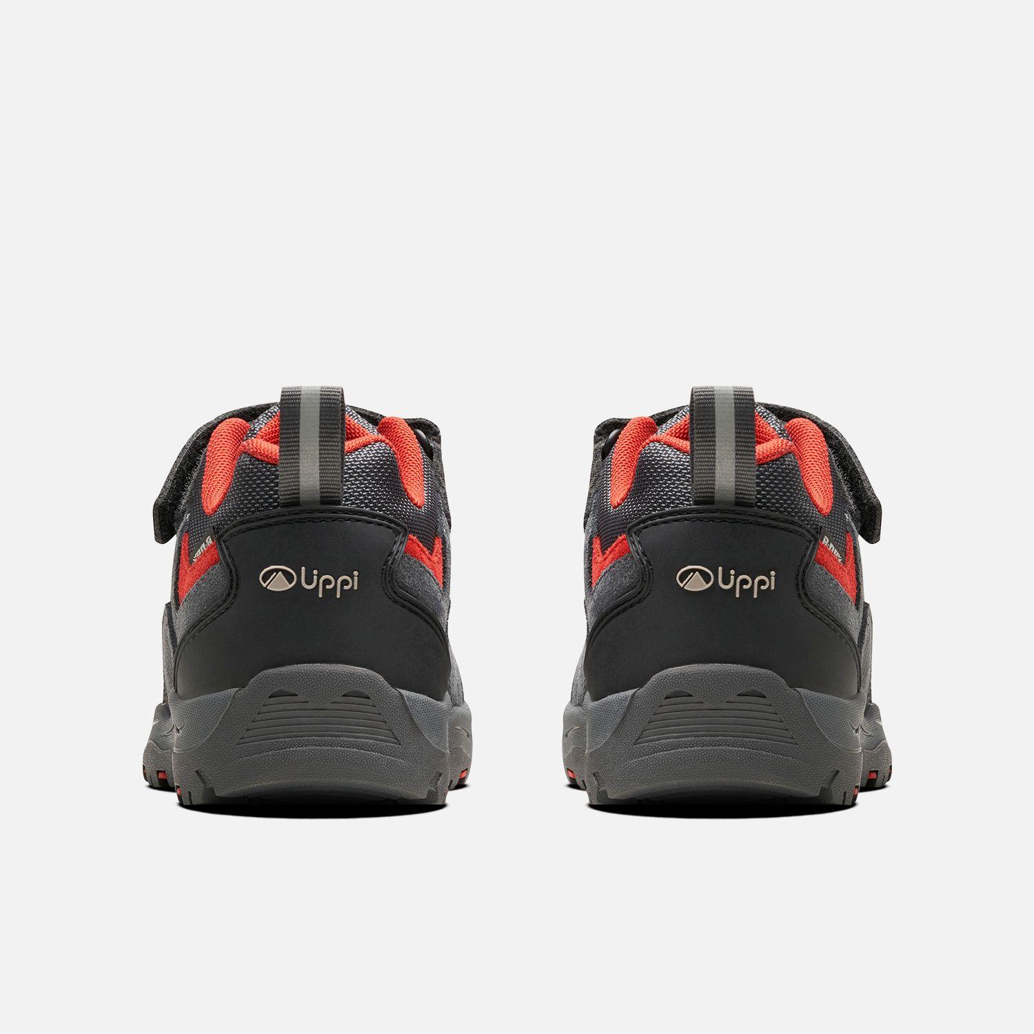 Zapato Niño  Puelo CS Low Velcro Gris Medio Rojo Oscuro Lippi-4