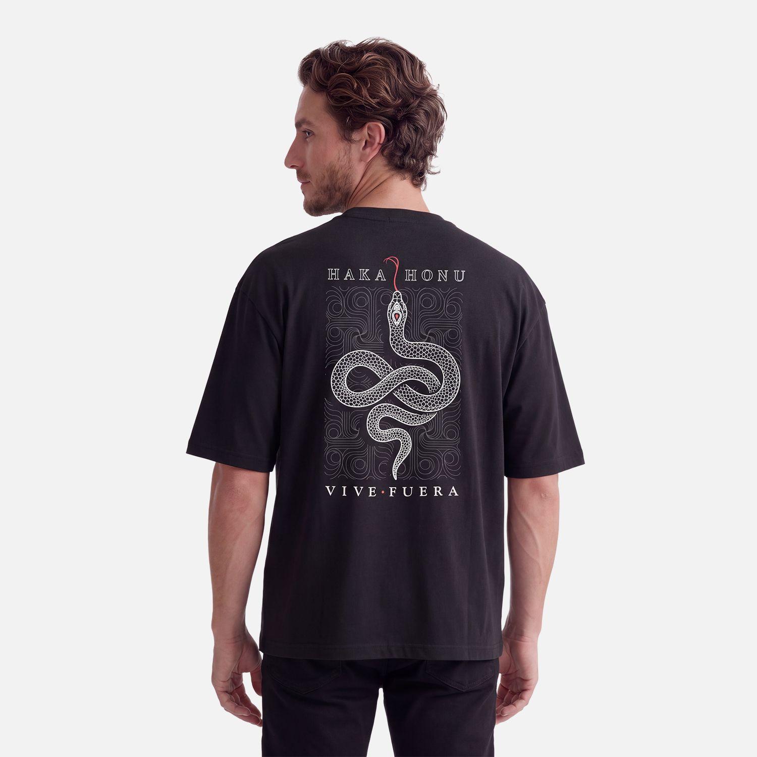 Polera Hombre Parcel Negro Haka Honu V27-1