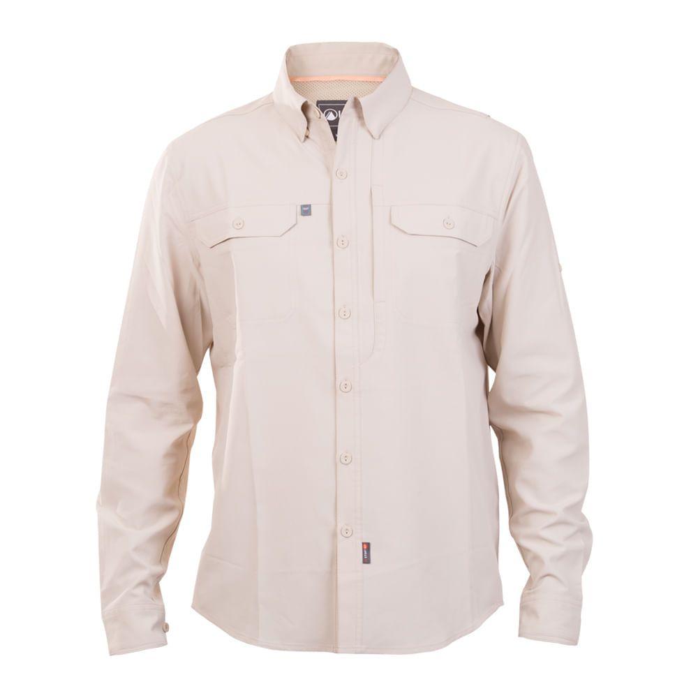 Camisa Hombre Rosselot Long Sleeve Q-Dry Shirt Beige Lippi V17-0