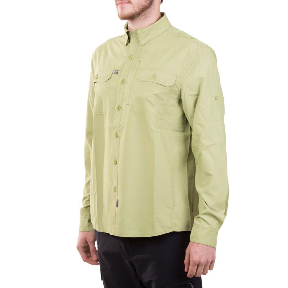 Camisa Hombre Rosselot Long Sleeve Q-Dry Shirt Beige Lippi V17-1