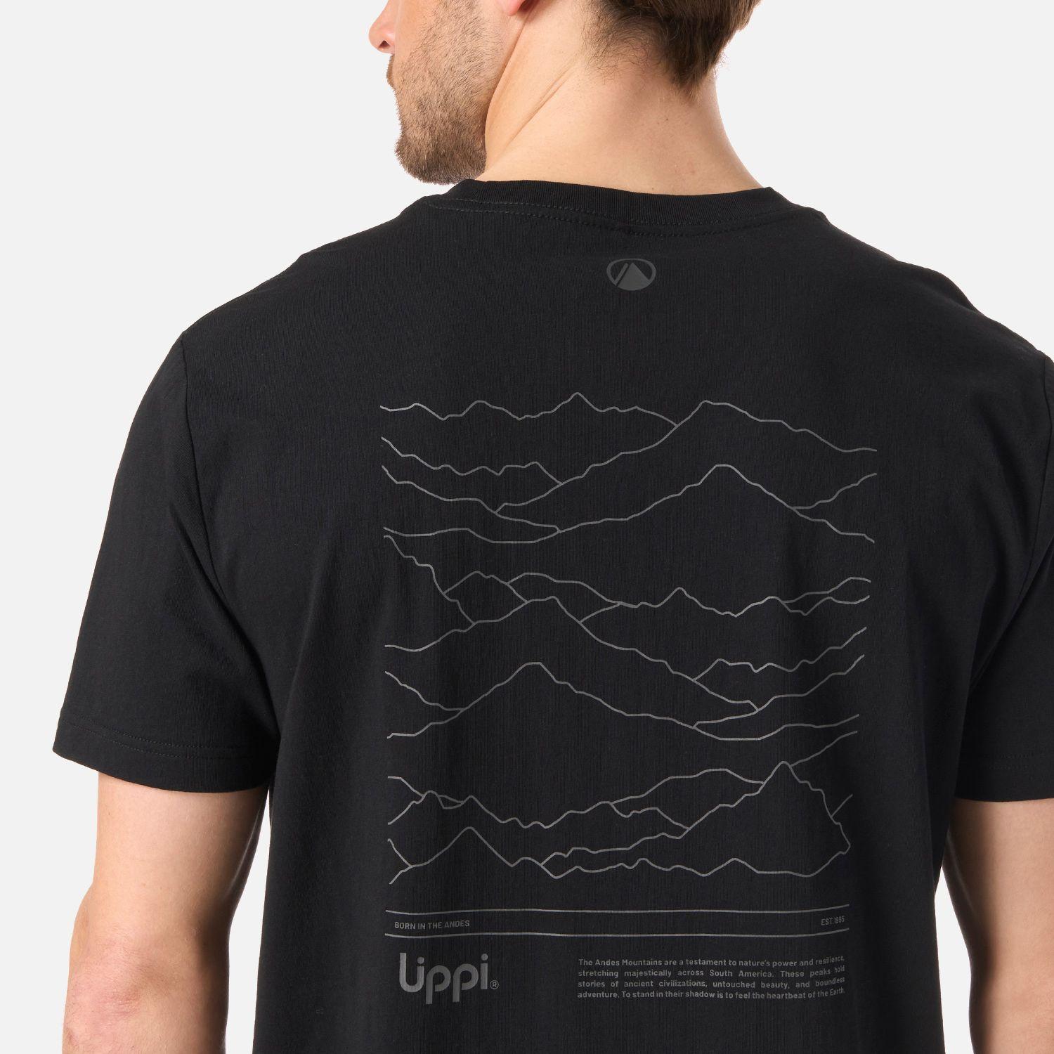 Polera Hombre Mountain Vibes T-Shirt Negro Lippi V26-3