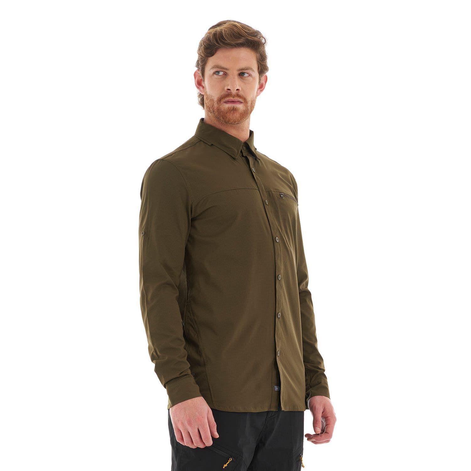 Camisa Hombre Rosselot Long Sleeve Q-Dry Shirt Oliva Oscuro Lippi-2