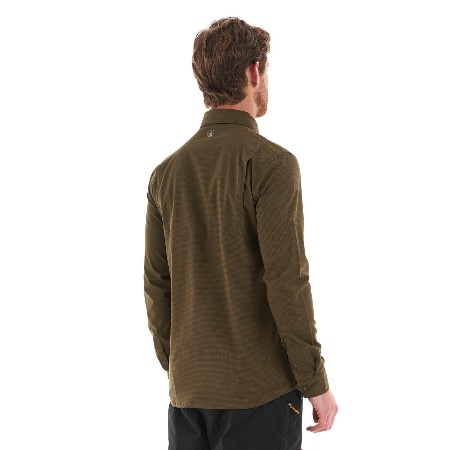 Camisa Hombre Rosselot Long Sleeve Q-Dry Shirt Oliva Oscuro Lippi-4