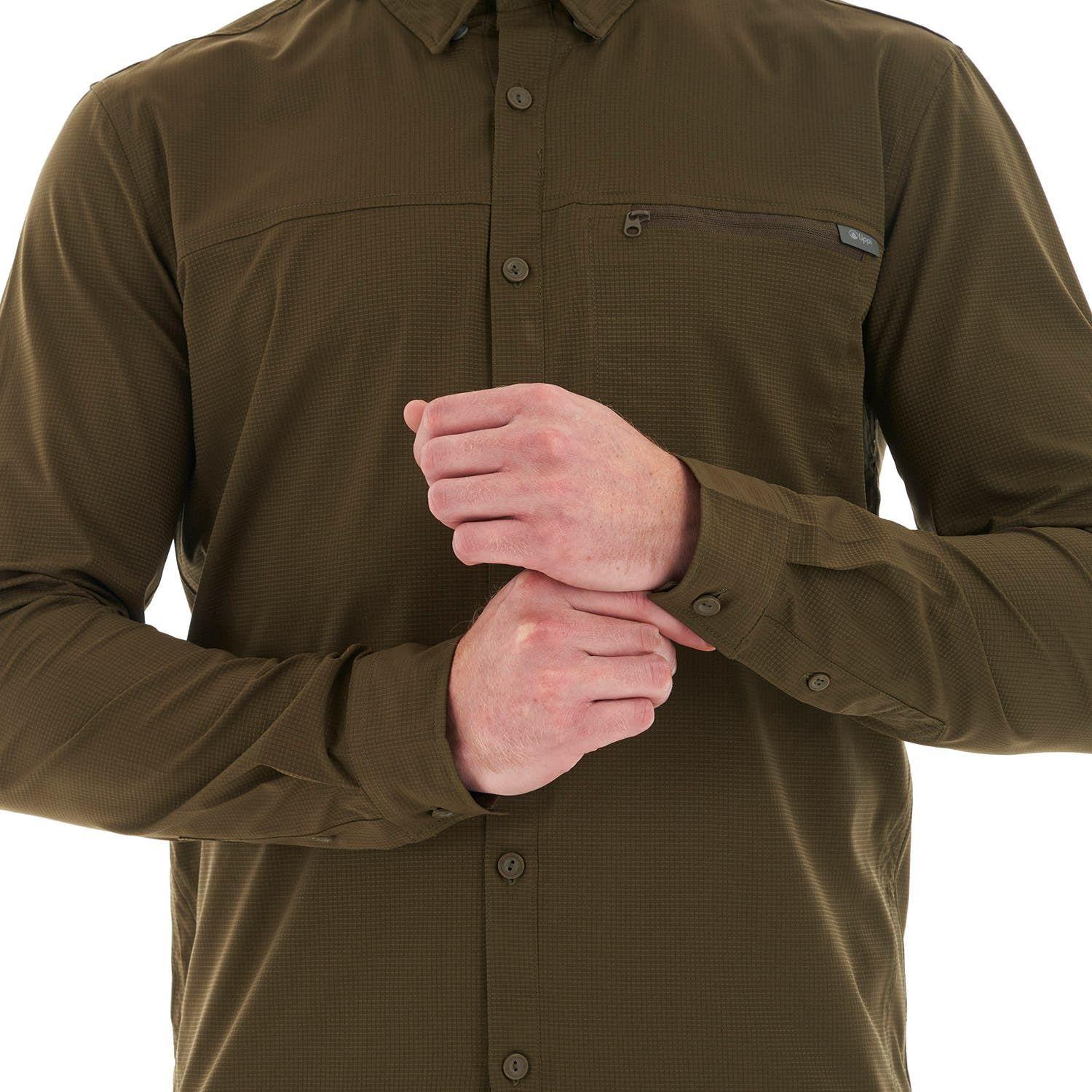 Camisa Hombre Rosselot Long Sleeve Q-Dry Shirt Oliva Oscuro Lippi-6