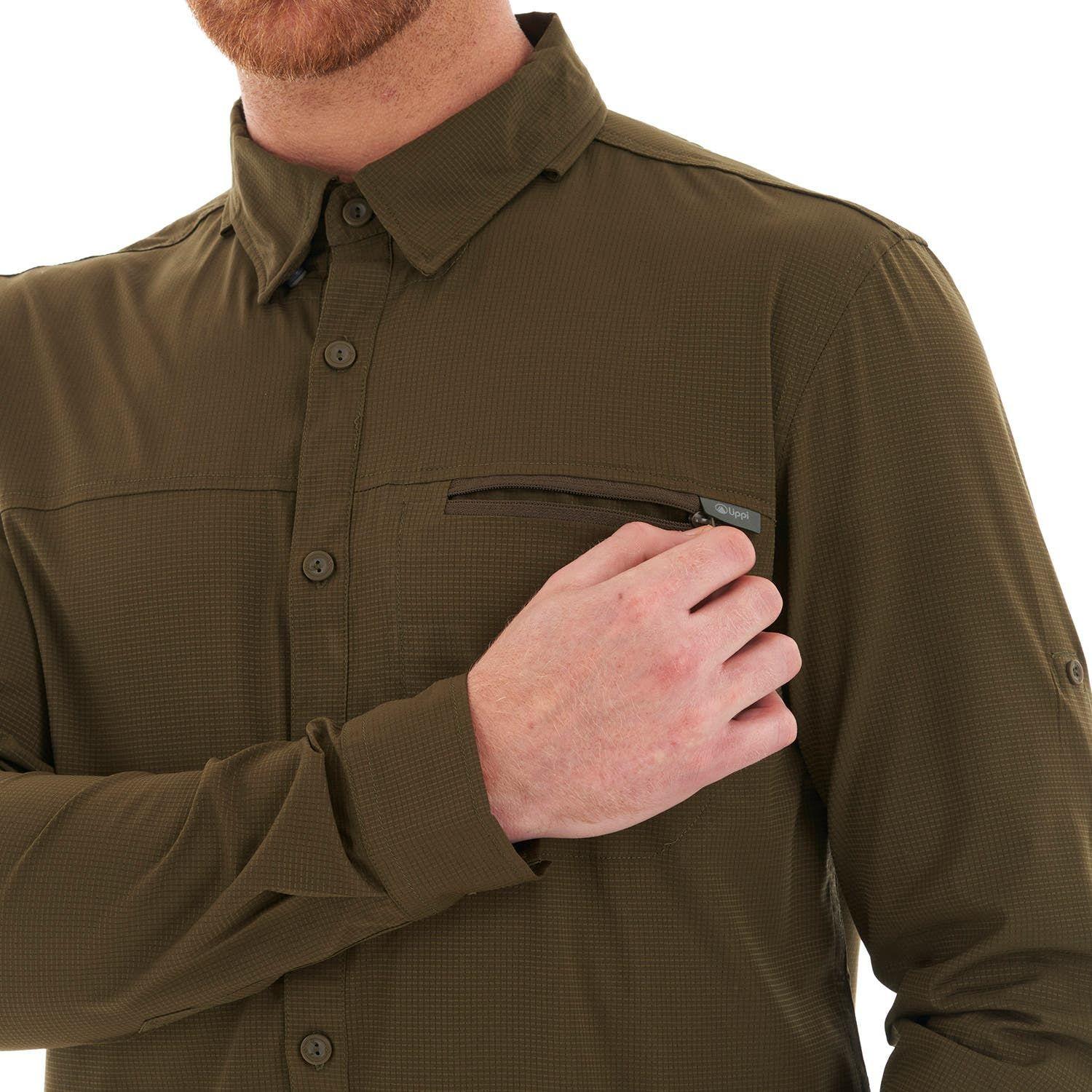 Camisa Hombre Rosselot Long Sleeve Q-Dry Shirt Oliva Oscuro Lippi-7
