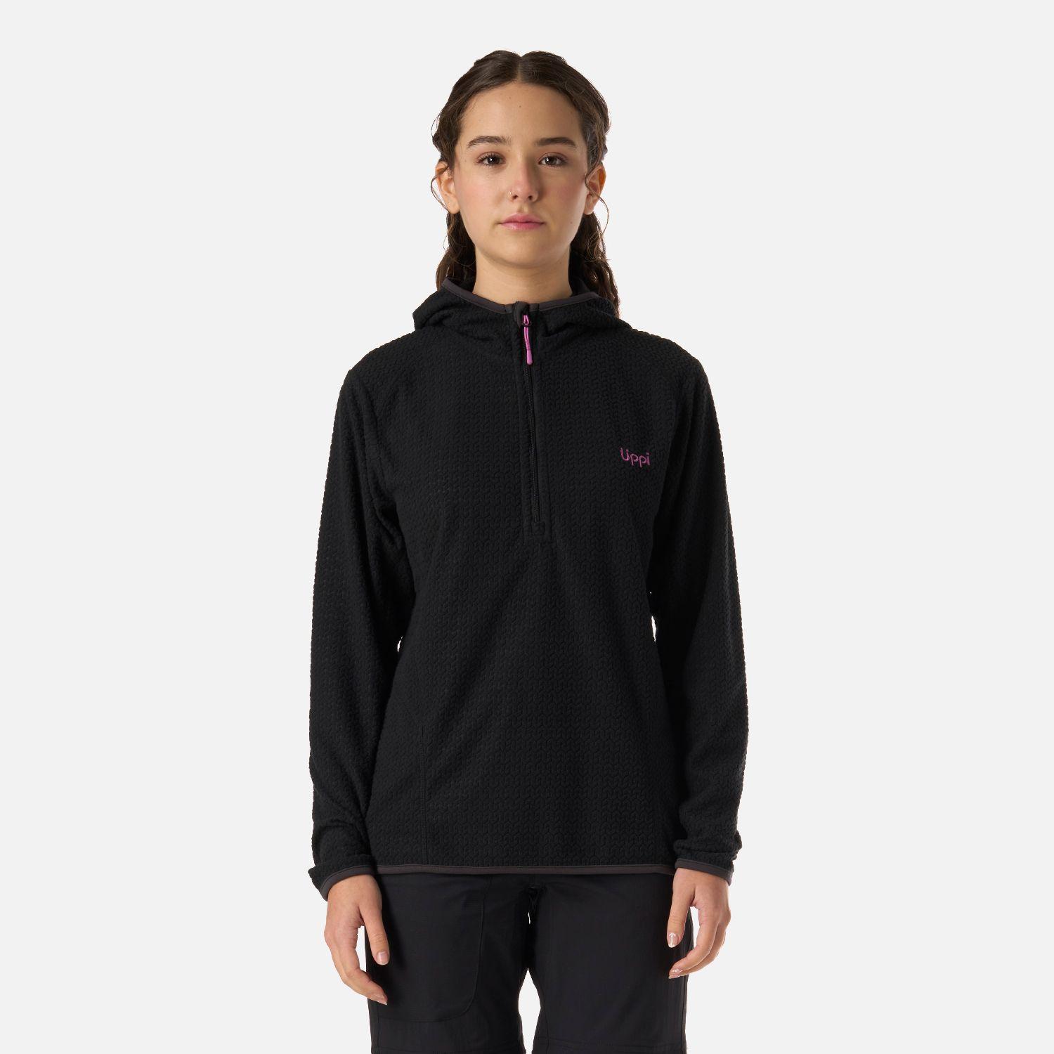 Polerón Teen Girl Mild Nano-F 1/4 Zip Hoody Negro Lippi V26-0
