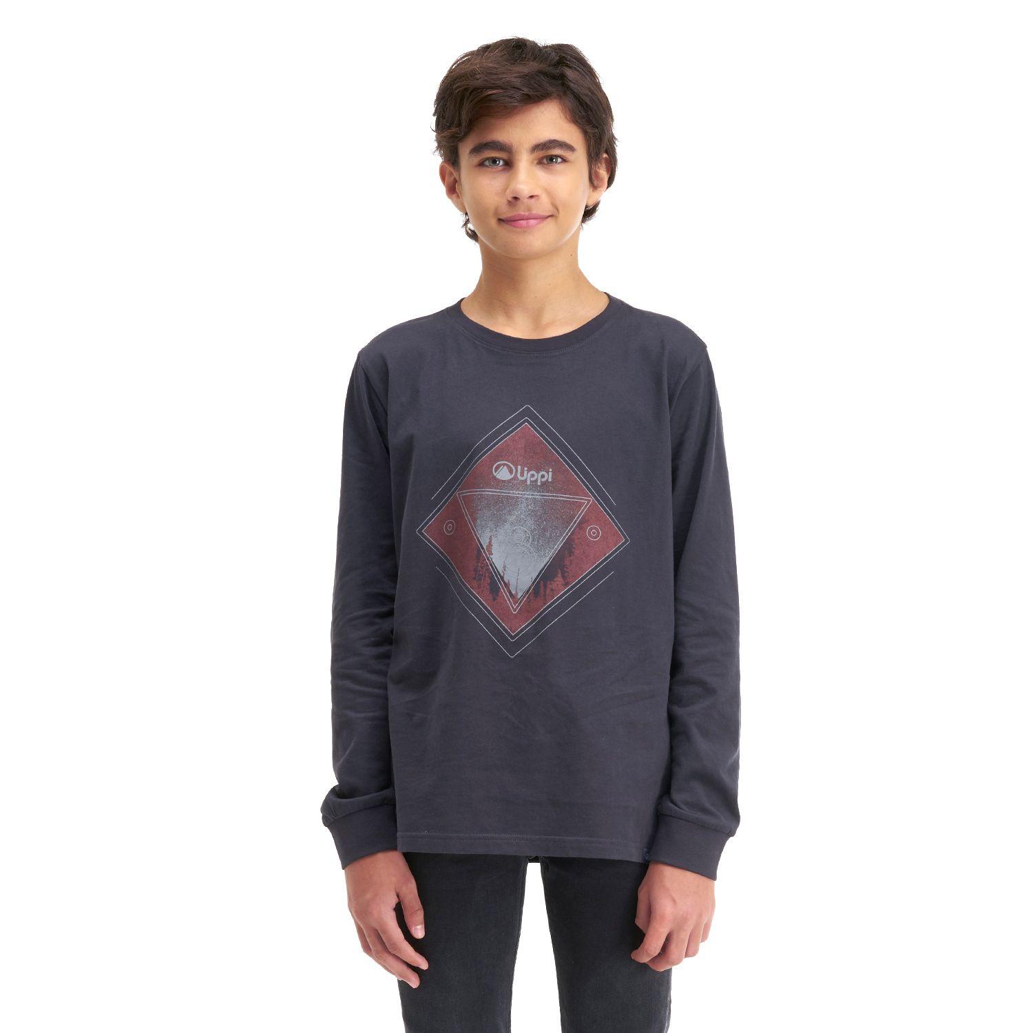 Polera Teen Boy Night Sky Long Sleeve Cotton T-Shirt Grafito Lippi-1