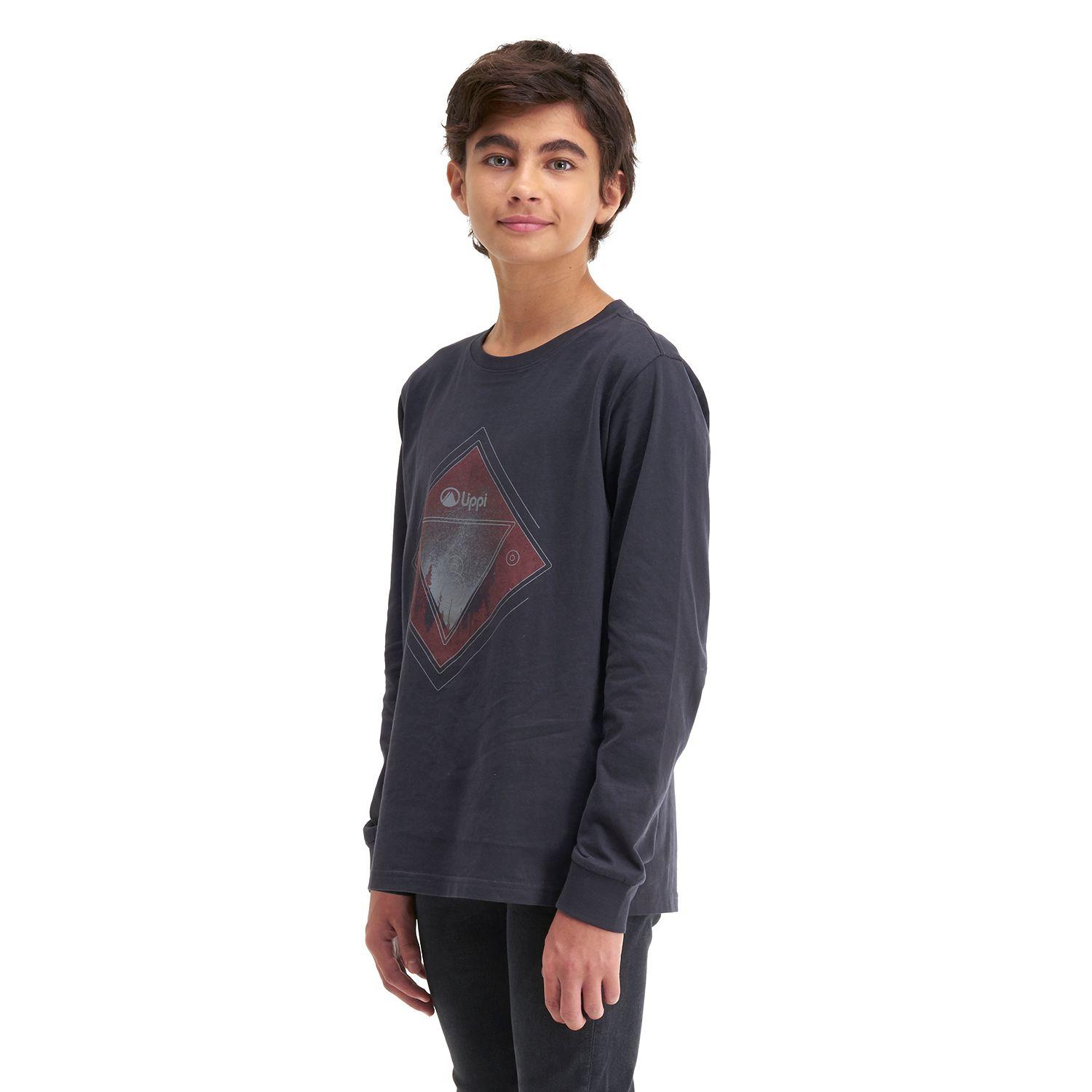Polera Teen Boy Night Sky Long Sleeve Cotton T-Shirt Grafito Lippi-2