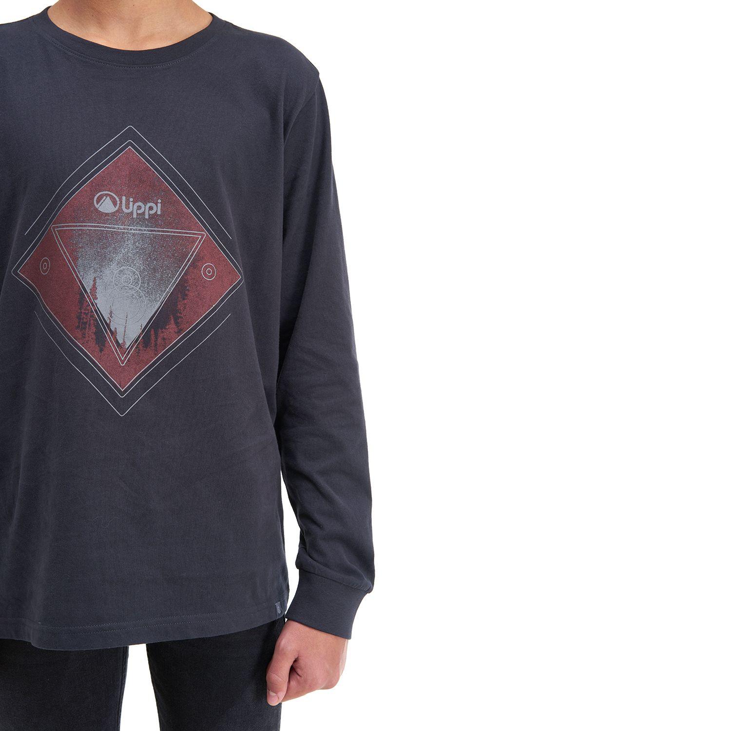 Polera Teen Boy Night Sky Long Sleeve Cotton T-Shirt Grafito Lippi-4