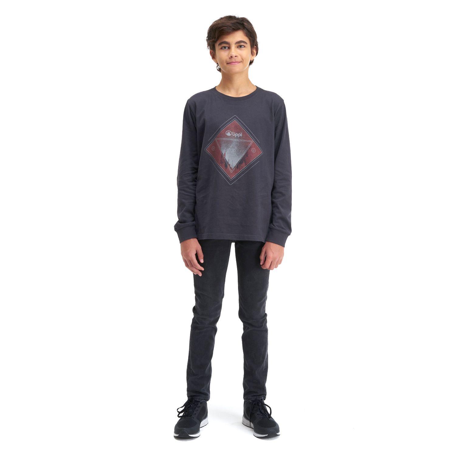Polera Teen Boy Night Sky Long Sleeve Cotton T-Shirt Grafito Lippi-5