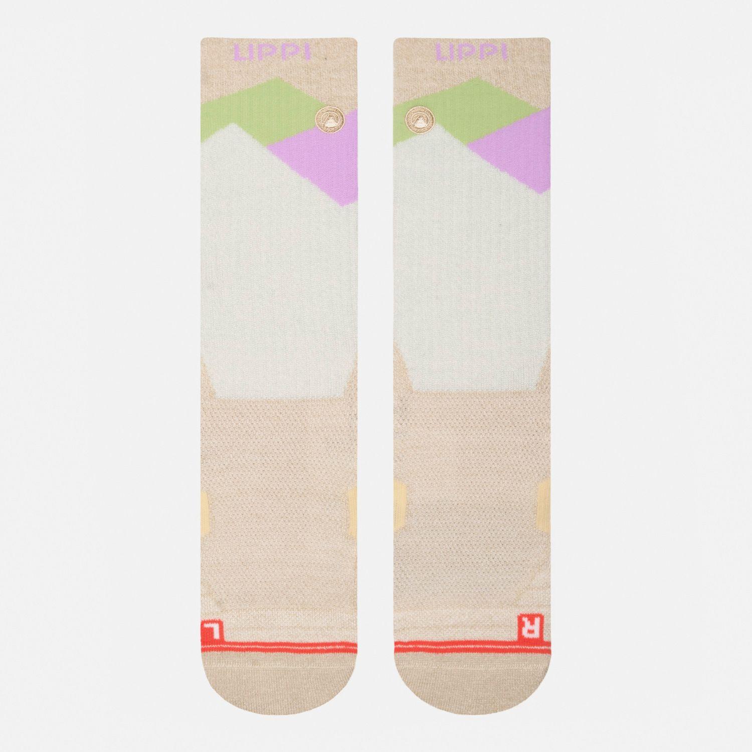 Calcetin Mujer Trekking Warm Socks Melange Beige Lippi-1