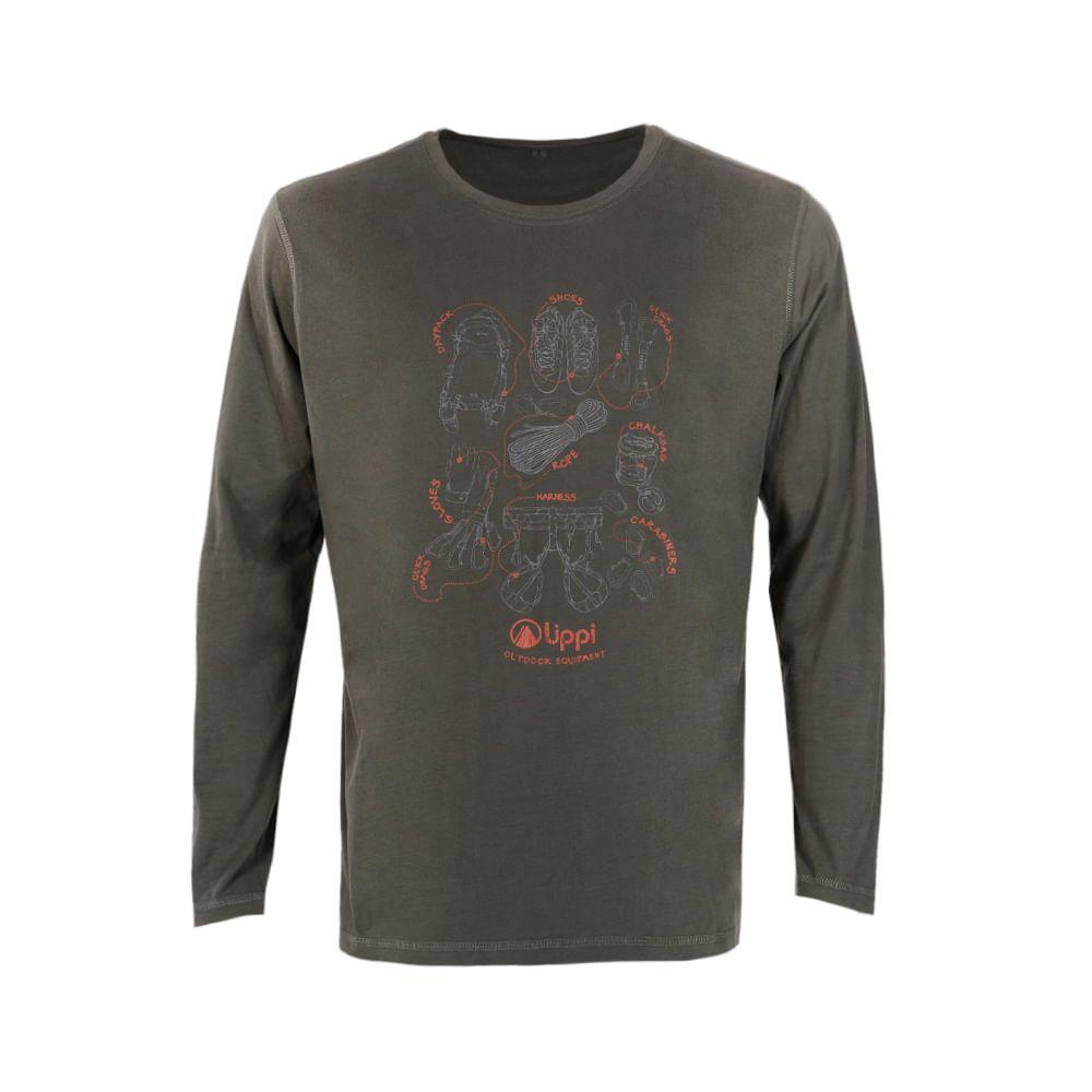 Polera Hombre Insigne Cotton Long Sleeve T-Shirt Verde Oscuro Lippi-0