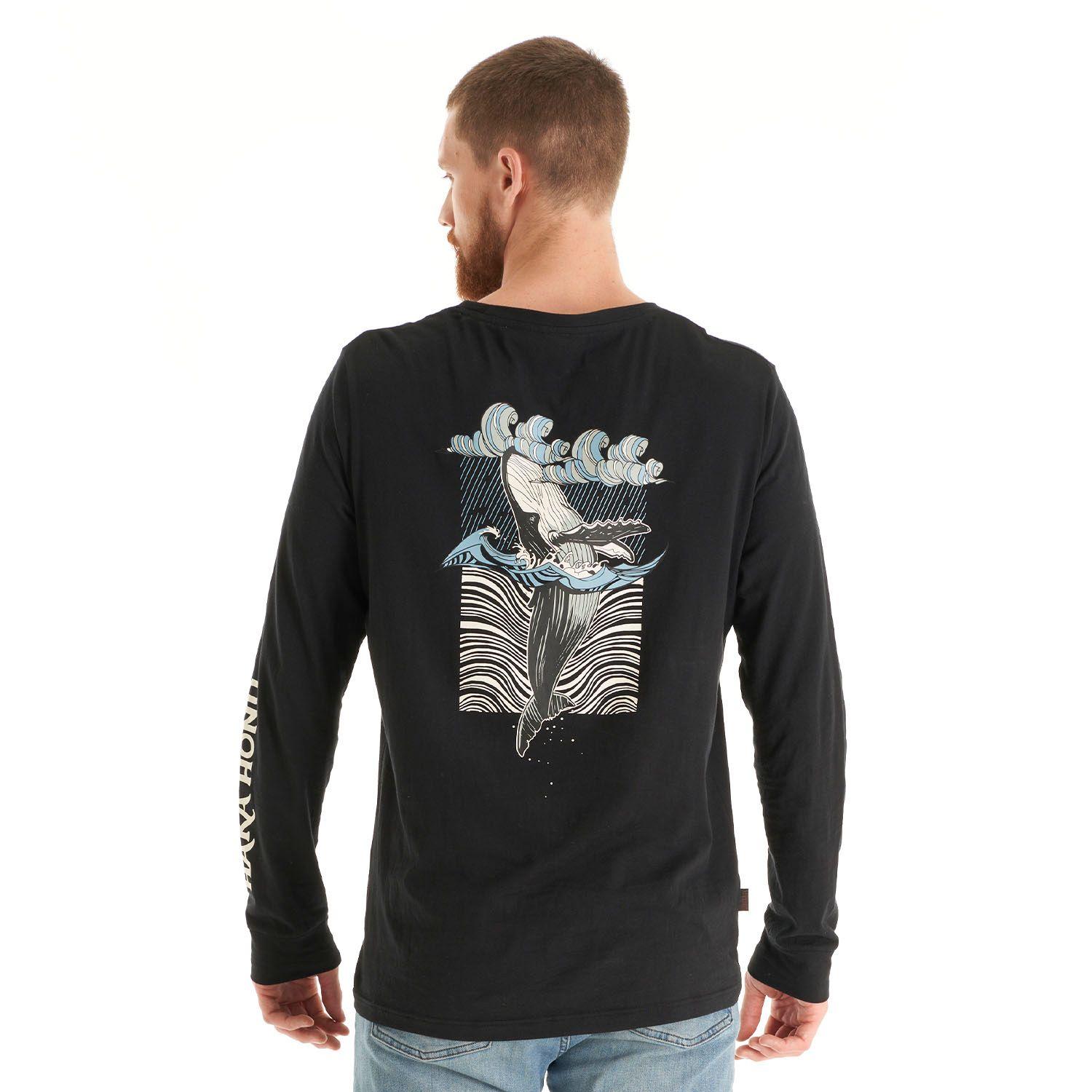 Polera Hombre Norte Sur Negro Haka Honu I21-5