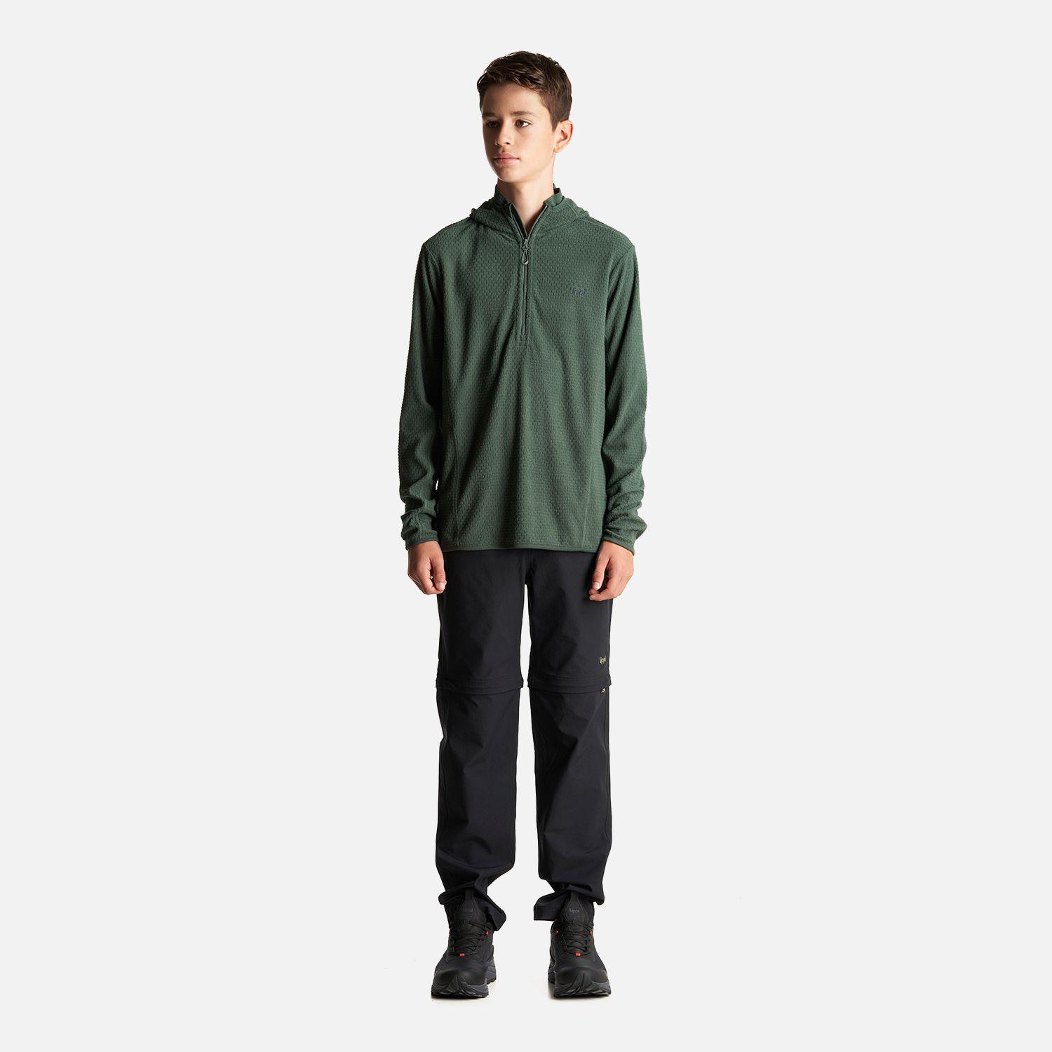 Poleron Teen Boy Mild Nano-F 14 Zip Hoody Verde Botella Lippi-5