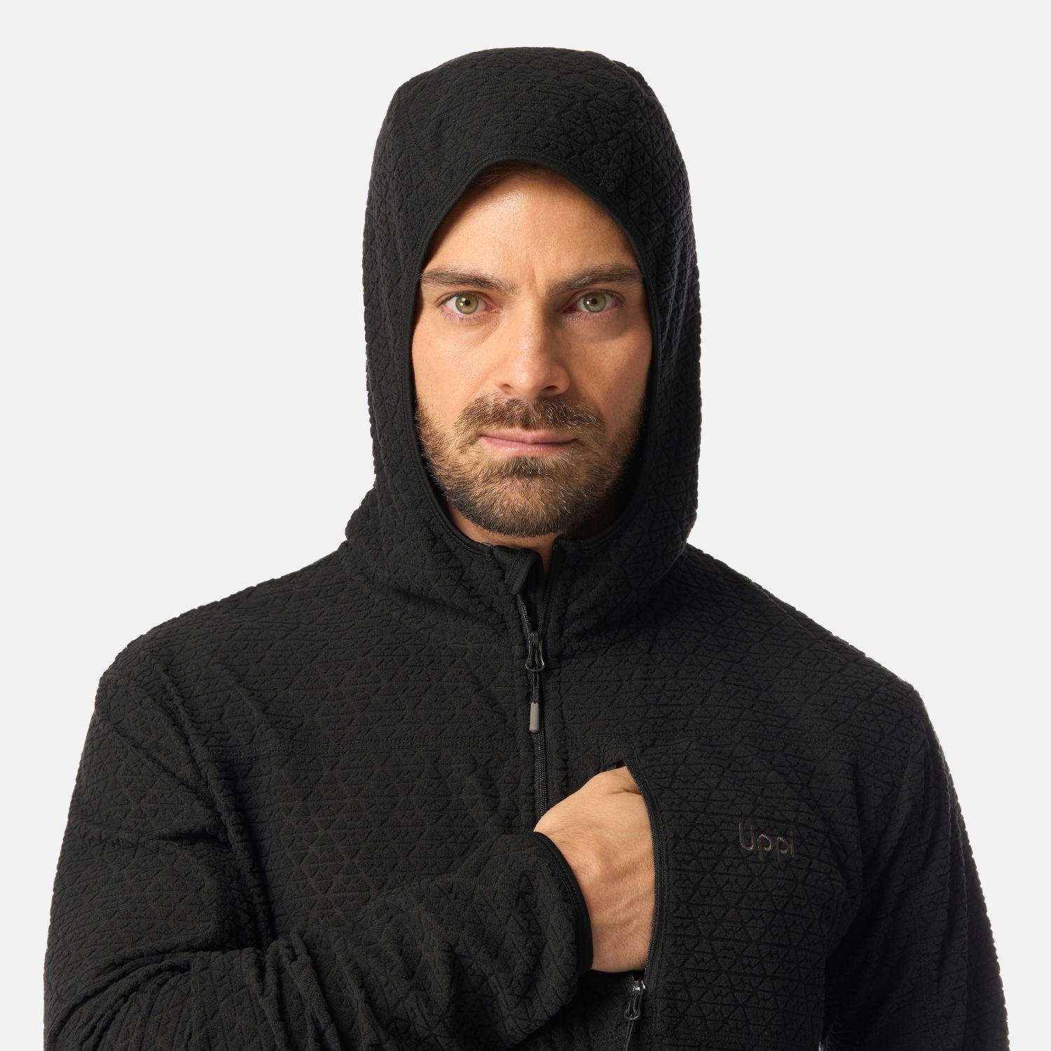 Polerón Hombre Jacaranda Nano-F 1/4 Zip Hoody Negro Lippi I26-3