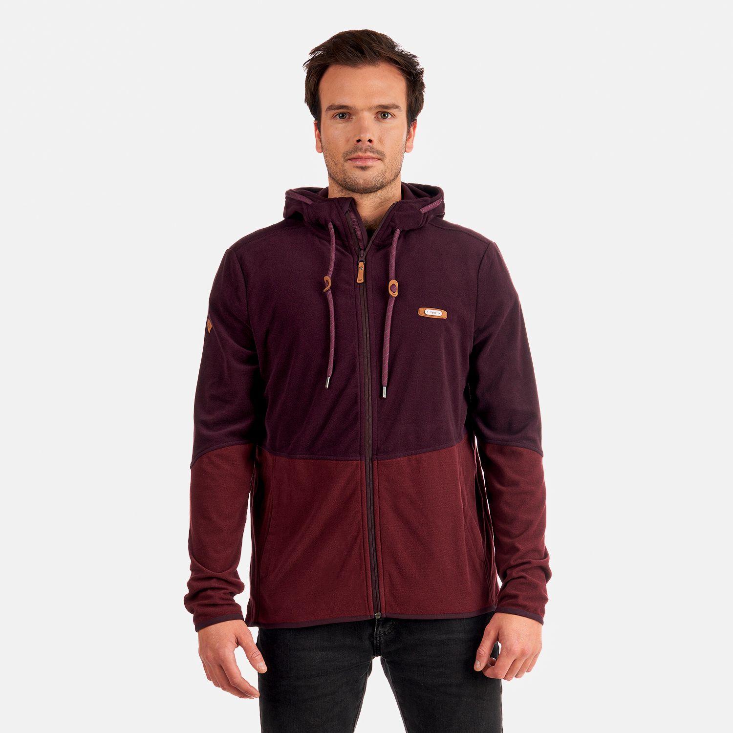 Poleron Hombre Stripes Nano-F Full Zip Hoody Vino Lippi V23-1