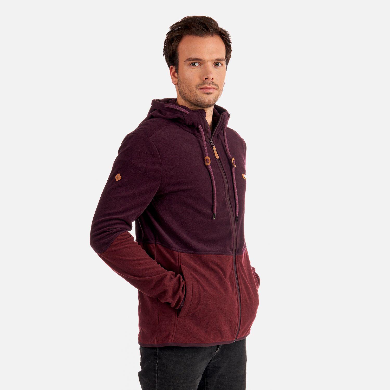 Poleron Hombre Stripes Nano-F Full Zip Hoody Vino Lippi V23-2