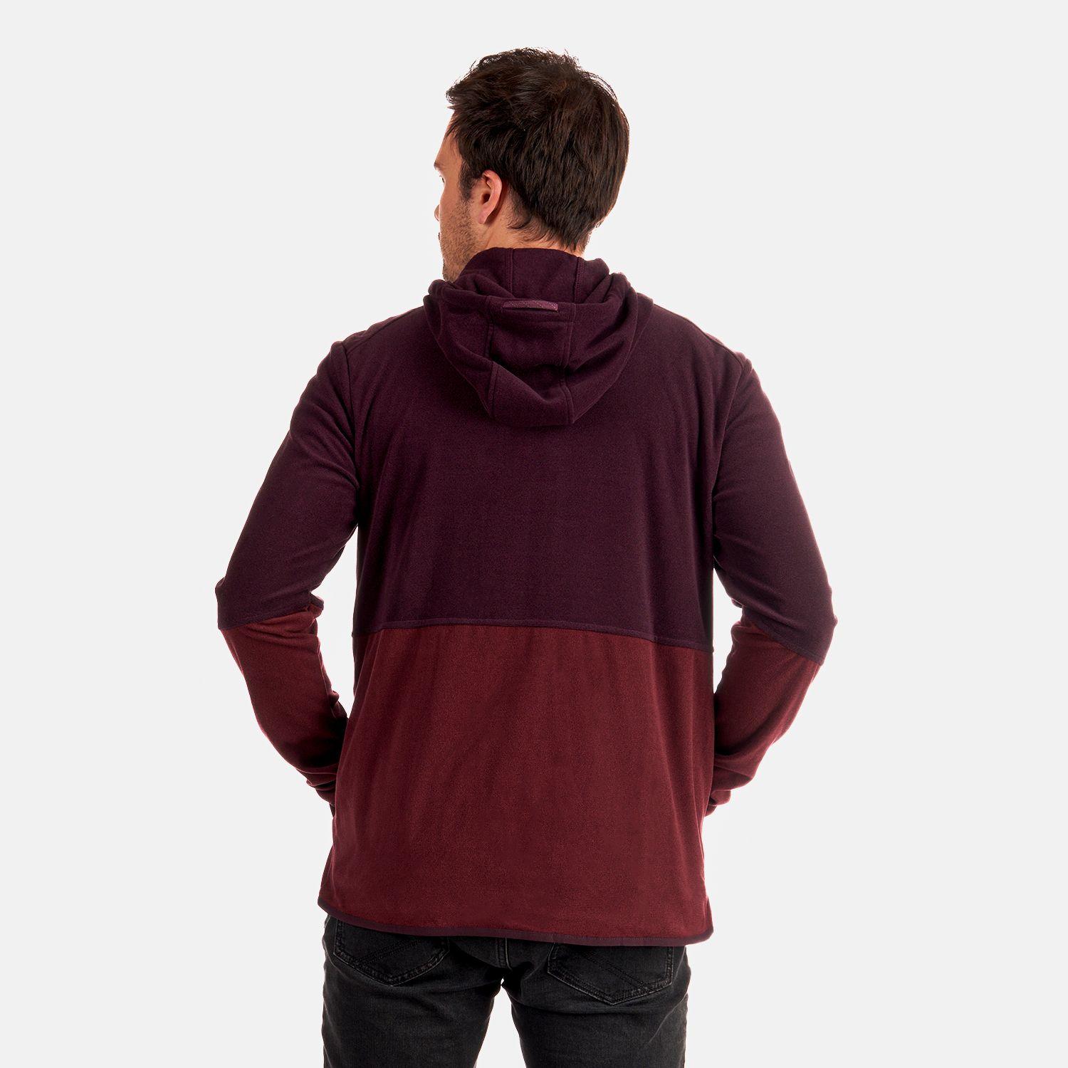 Poleron Hombre Stripes Nano-F Full Zip Hoody Vino Lippi V23-4