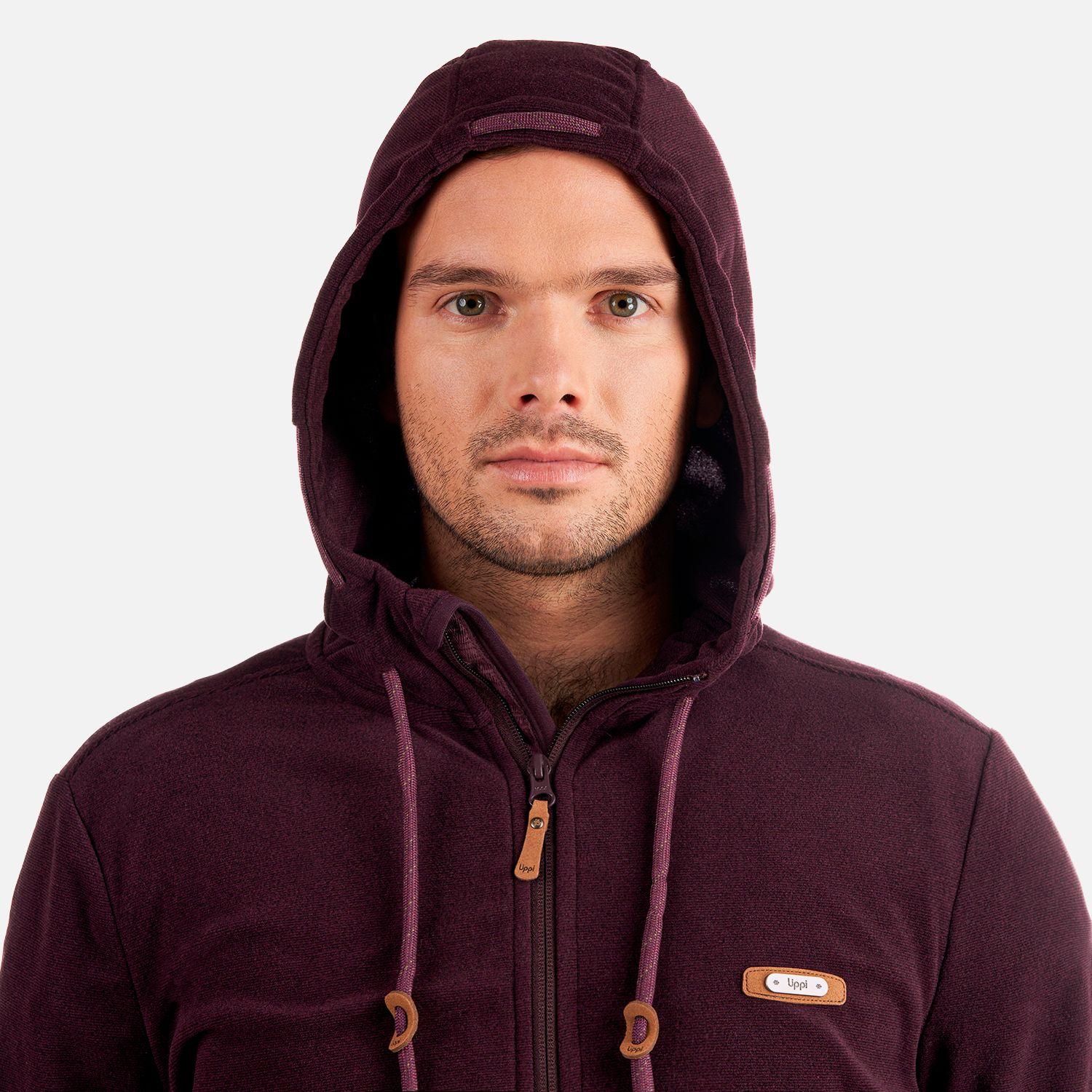 Poleron Hombre Stripes Nano-F Full Zip Hoody Vino Lippi V23-5