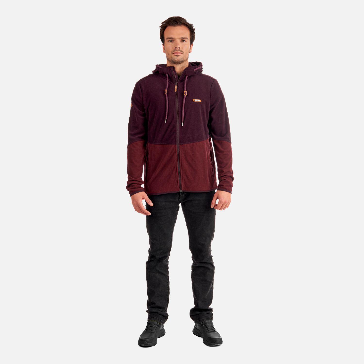 Poleron Hombre Stripes Nano-F Full Zip Hoody Vino Lippi V23-7