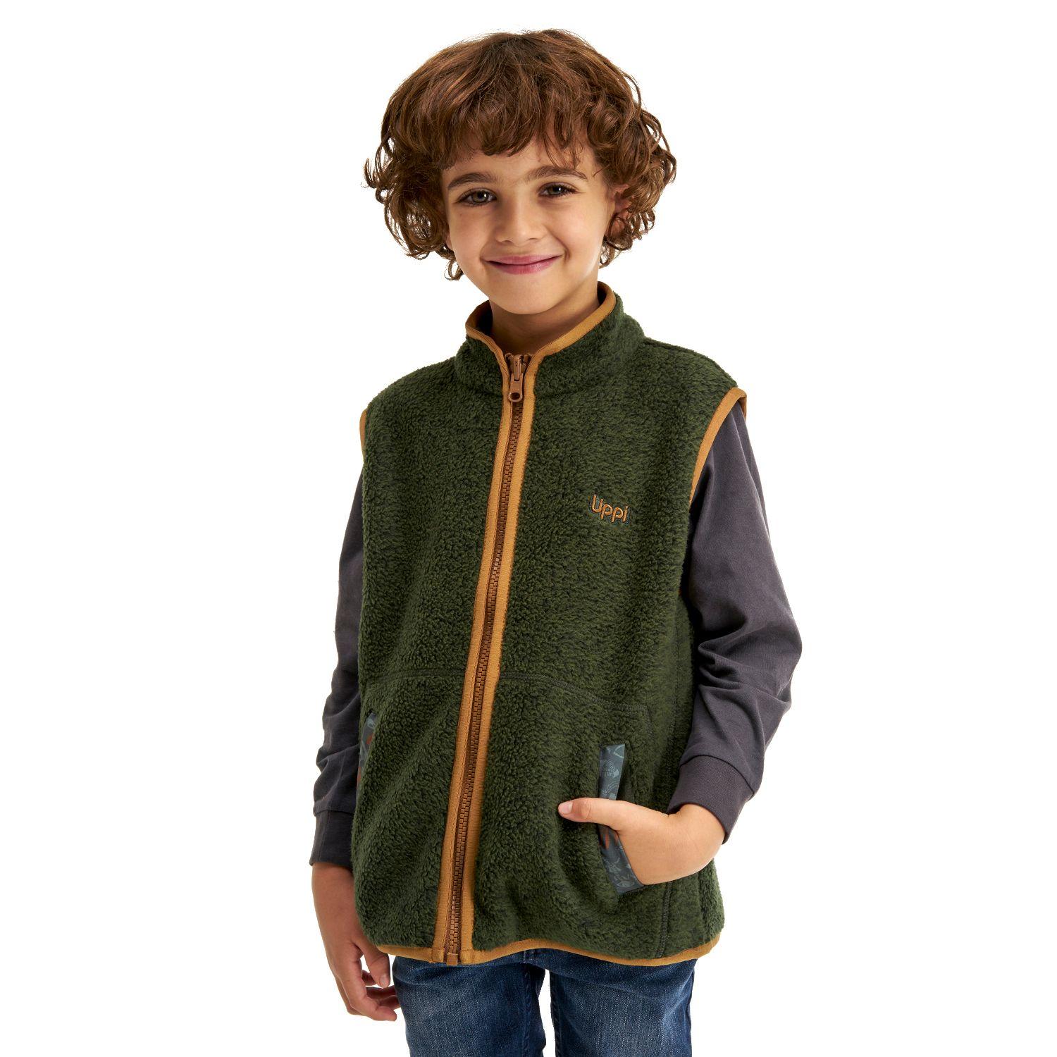 Chaqueta Niño Sherwood Shaggy Vest Verde Militar Lippi-2