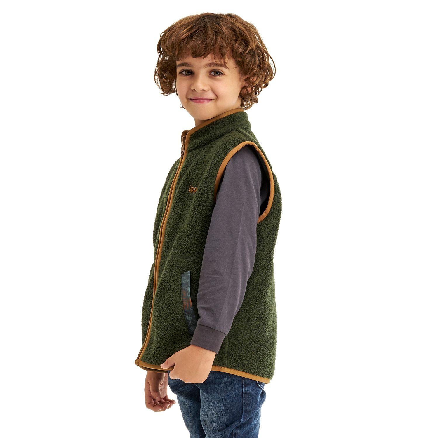 Chaqueta Niño Sherwood Shaggy Vest Verde Militar Lippi-3
