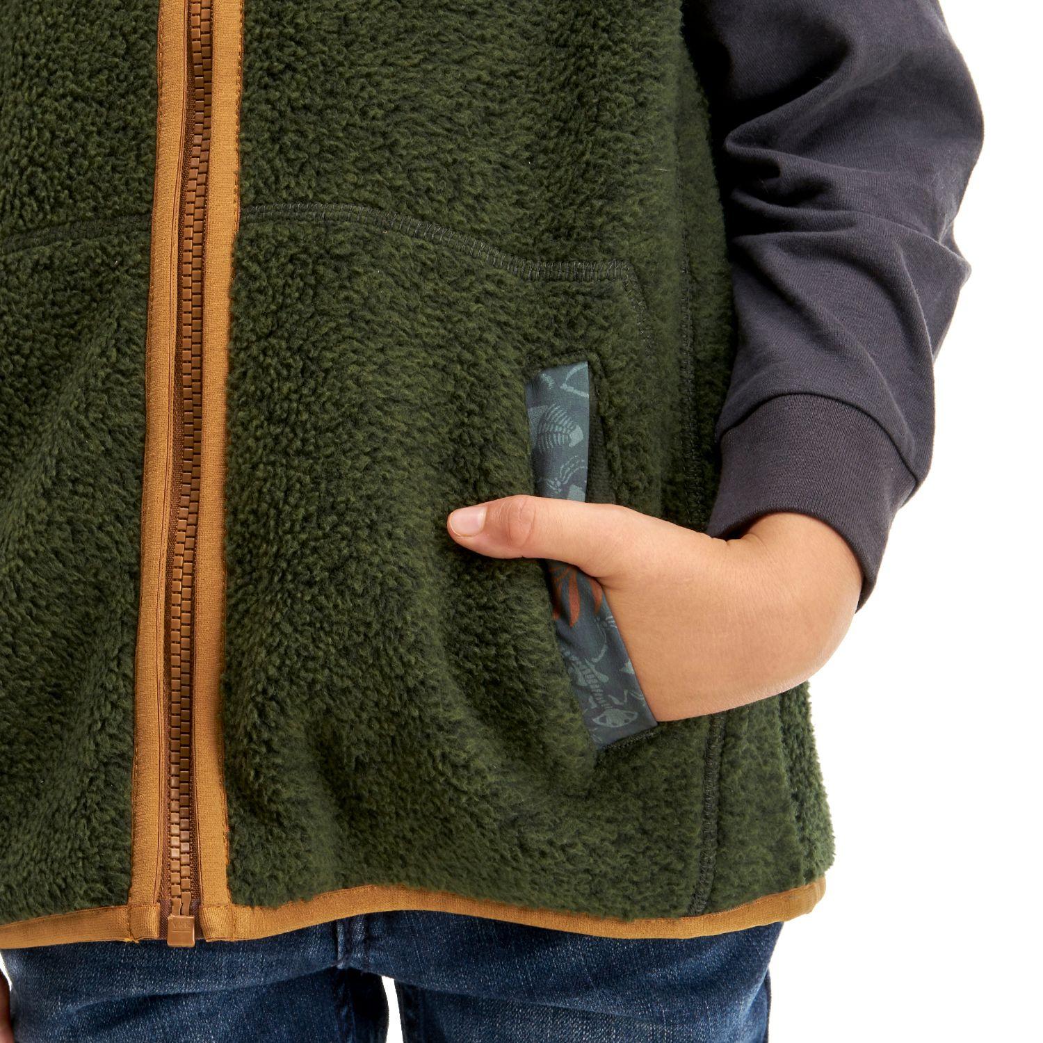 Chaqueta Niño Sherwood Shaggy Vest Verde Militar Lippi-4