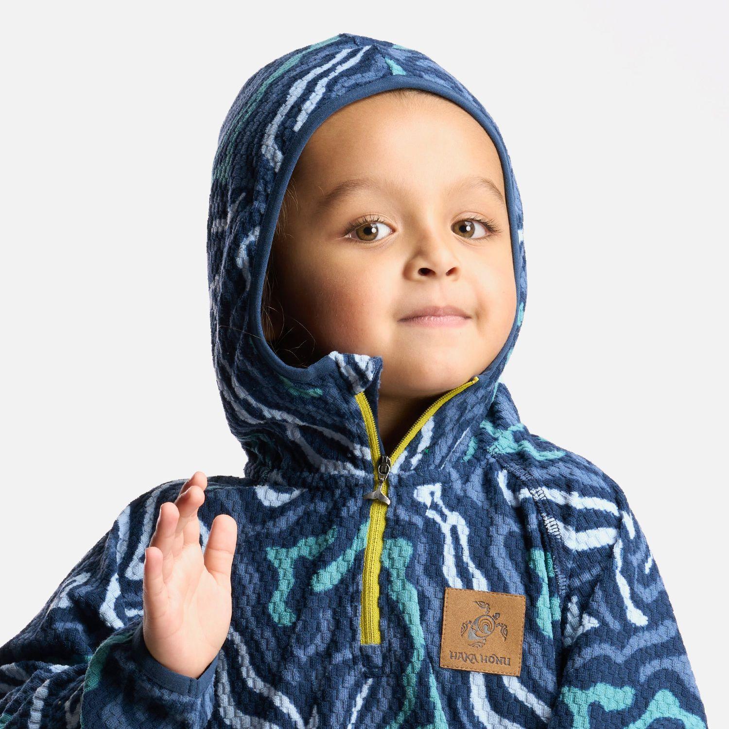 Poleron Niño Taina Poki Print Azul Haka Honu-4