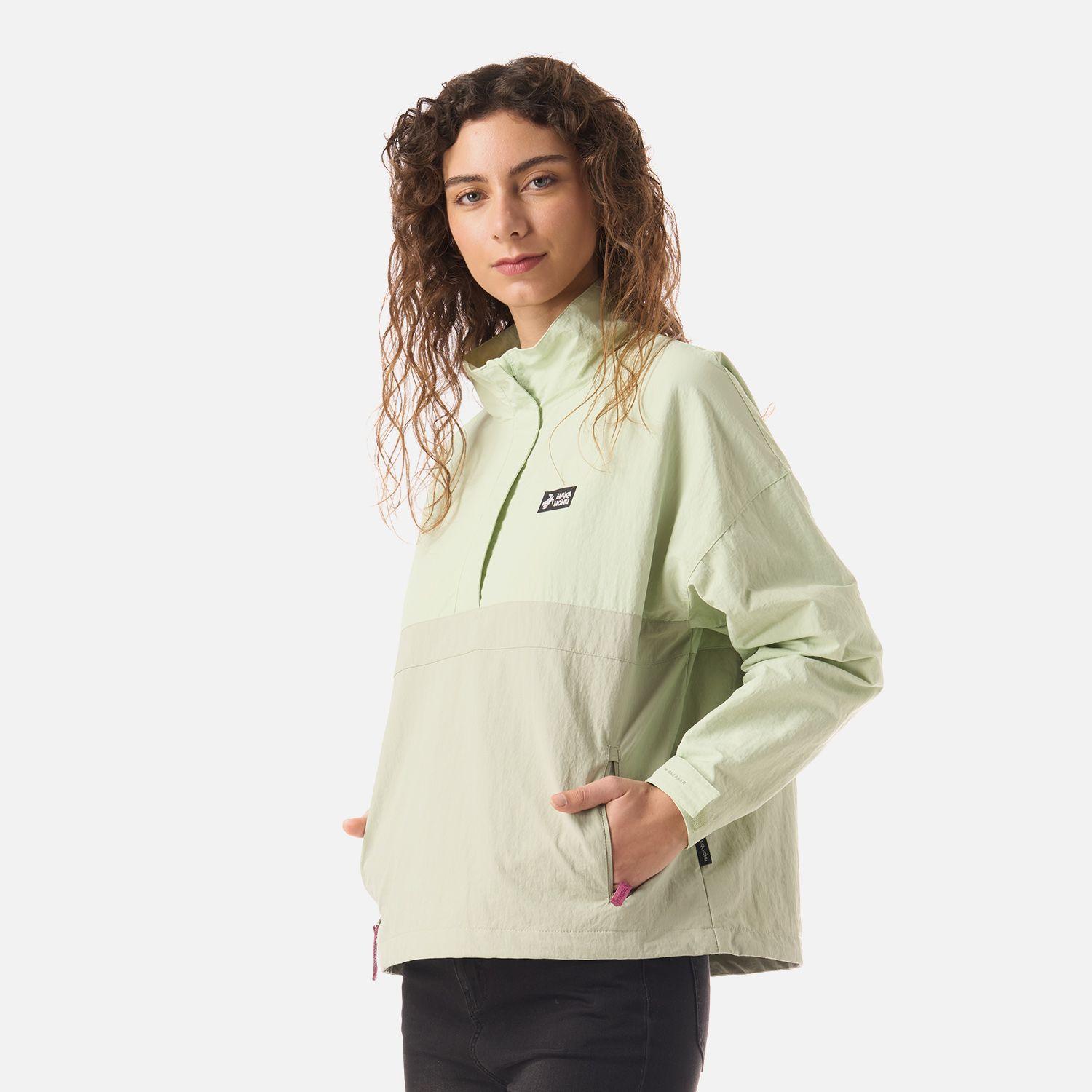 Chaqueta Mujer Hija Del Viento 14 Zip Menta Haka Honu V26-1