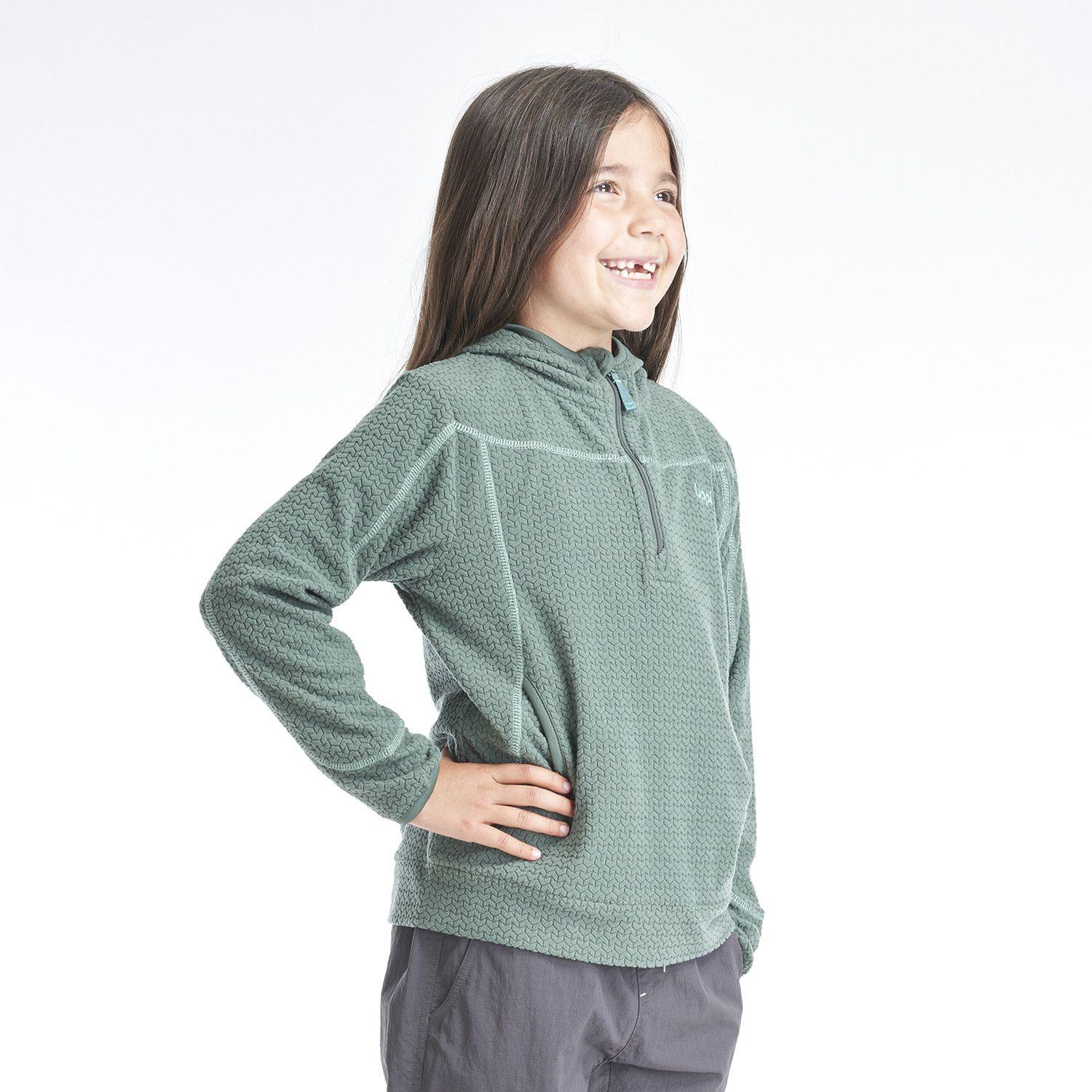 Poleron Niña Saltamontes Nano-F 14 Zip Hoody Verde Grisaceo Lippi-2