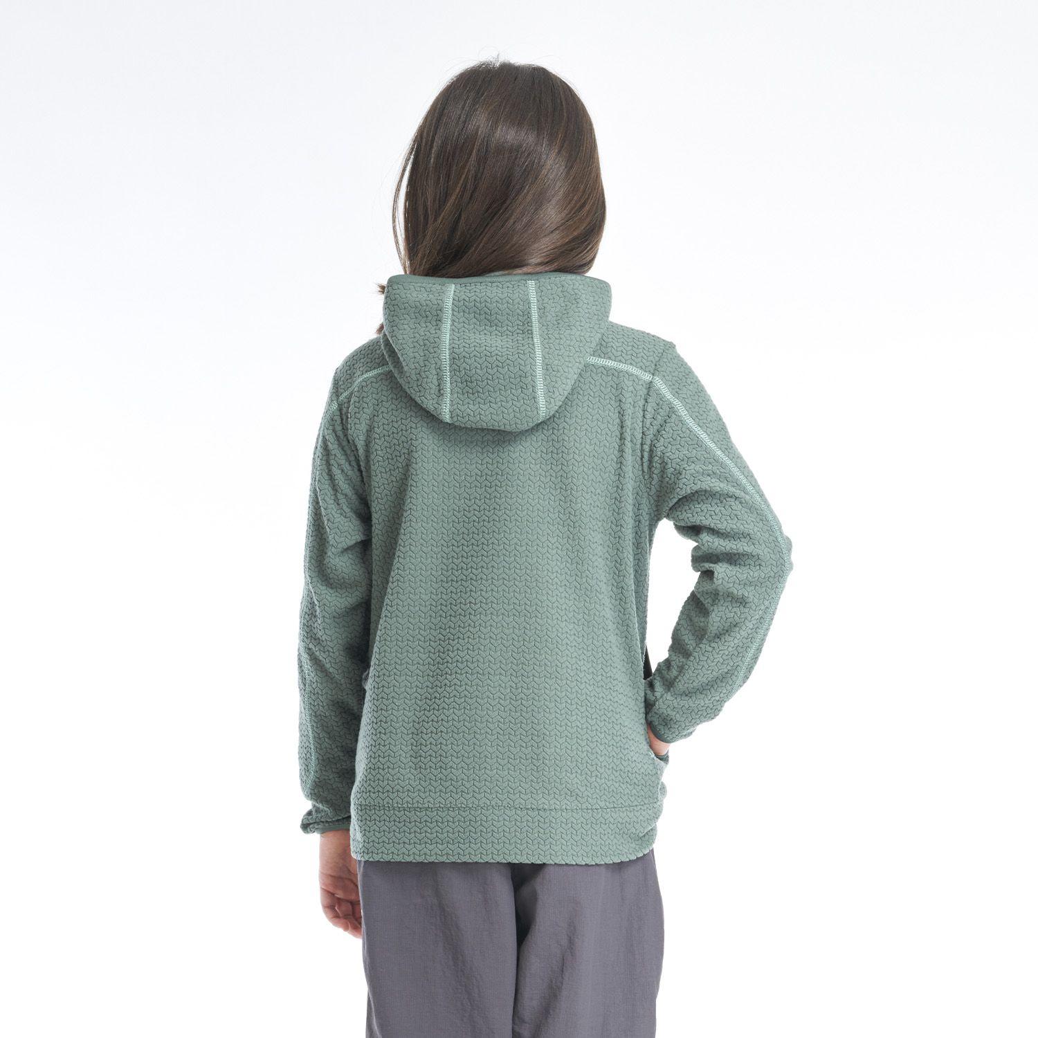 Poleron Niña Saltamontes Nano-F 14 Zip Hoody Verde Grisaceo Lippi-3