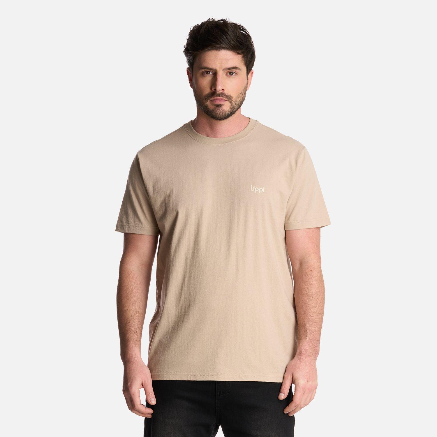 Polera Hombre Logo Lippi Back Print T-Shirt Taupe Lippi-0