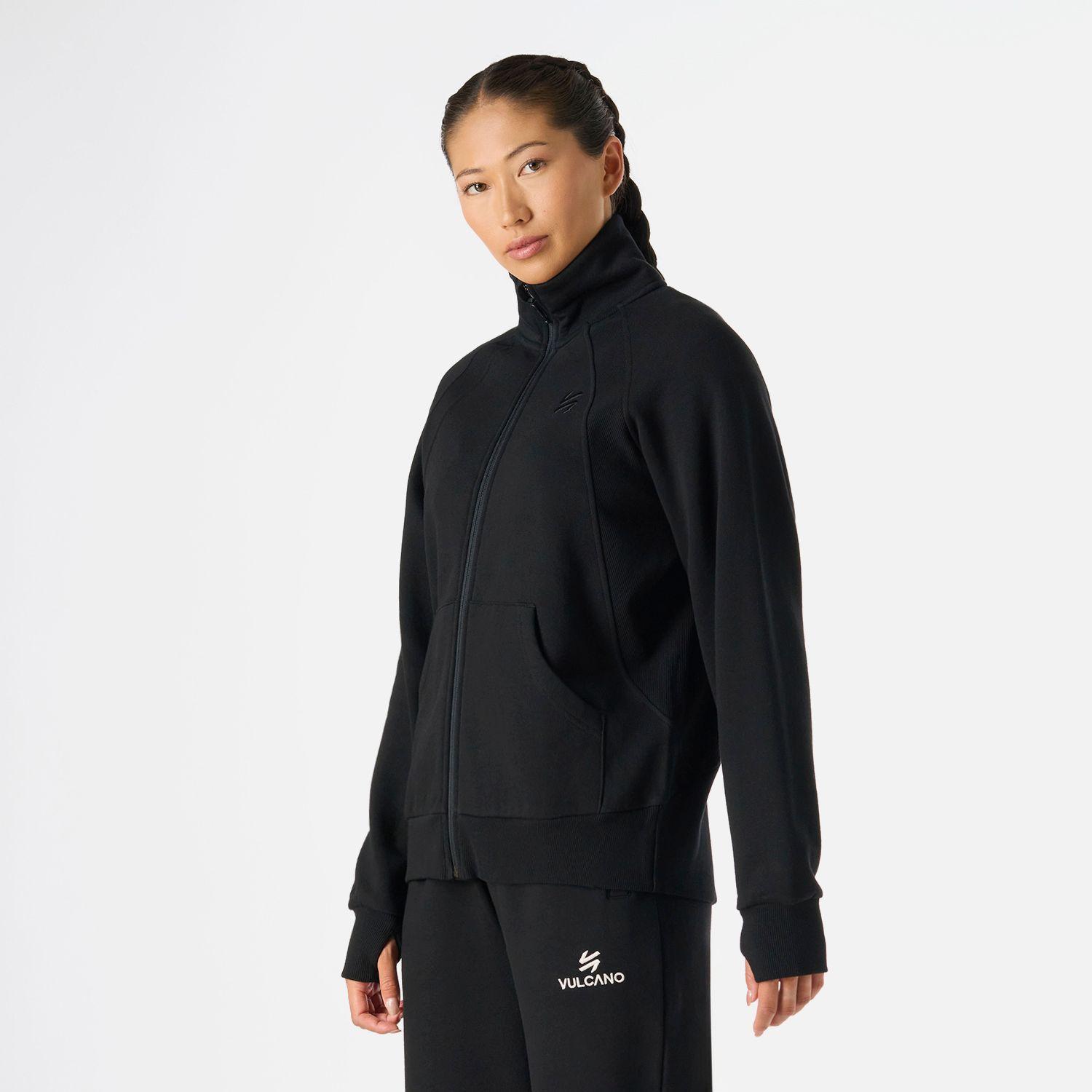 Polerón Mujer Cool Down Full Zip Sweatshirt Negro Vulcano-1