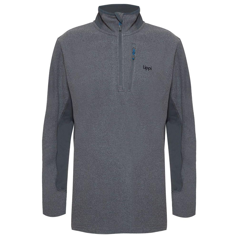 Poleron Hombre Stripes Nano-F 14 Zip Gris Oscuro / Gris Medio Lippi-0
