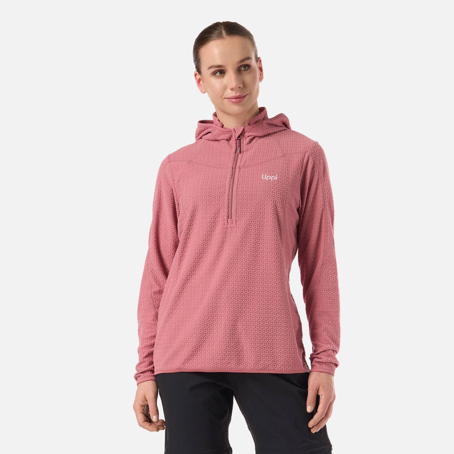 Polerón Mujer Jacaranda Nano-F 1/4 Zip Hoody Rosa Oscuro Lippi V26-0