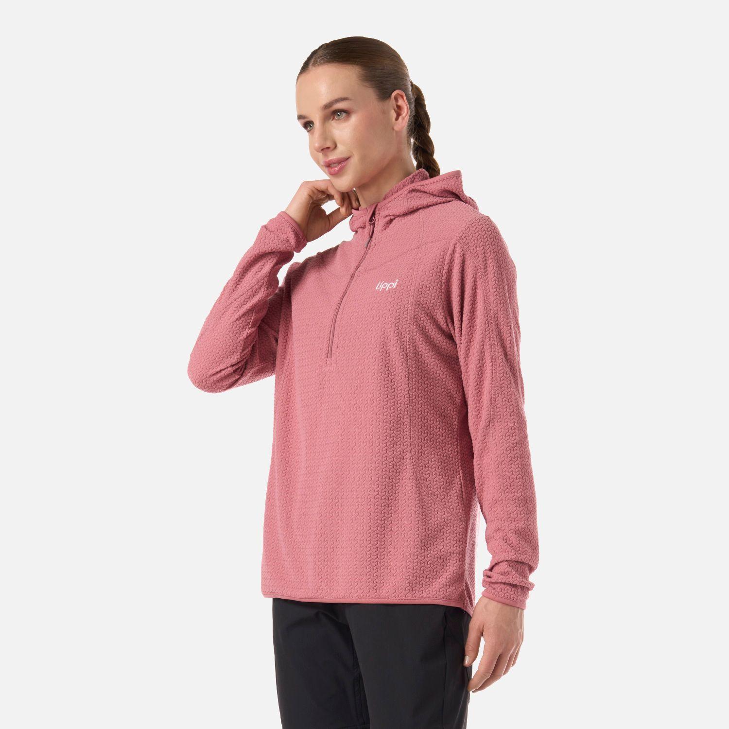 Polerón Mujer Jacaranda Nano-F 1/4 Zip Hoody Rosa Oscuro Lippi V26-1