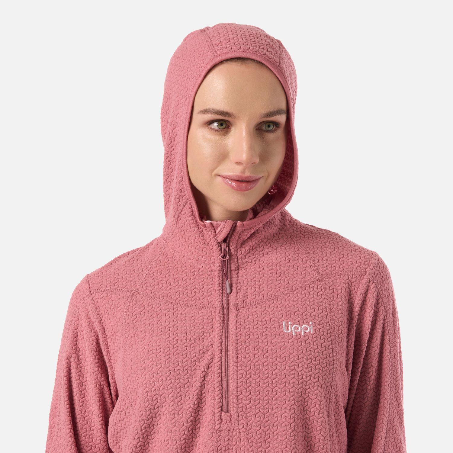 Polerón Mujer Jacaranda Nano-F 1/4 Zip Hoody Rosa Oscuro Lippi V26-3