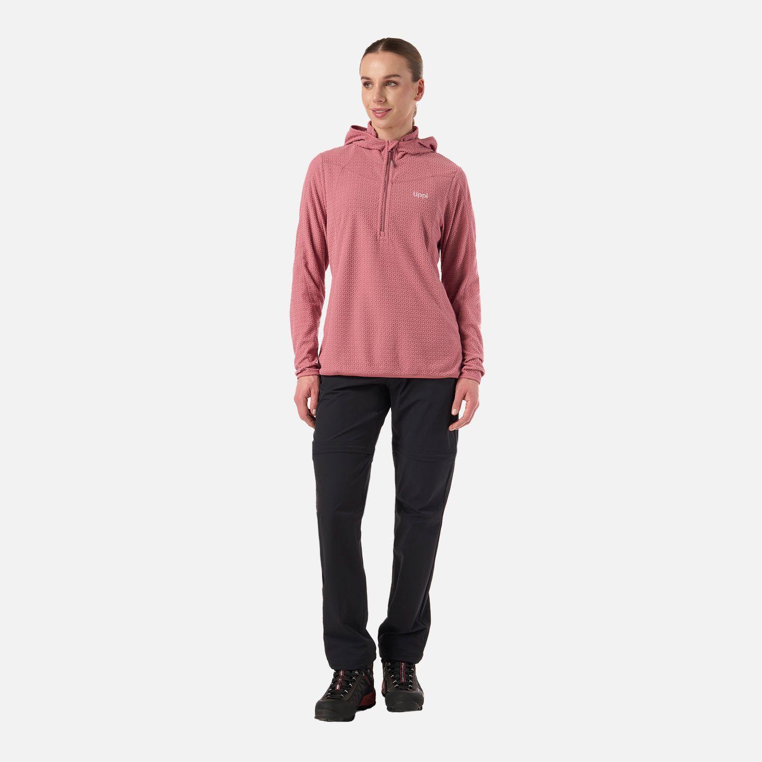 Polerón Mujer Jacaranda Nano-F 1/4 Zip Hoody Rosa Oscuro Lippi V26-4