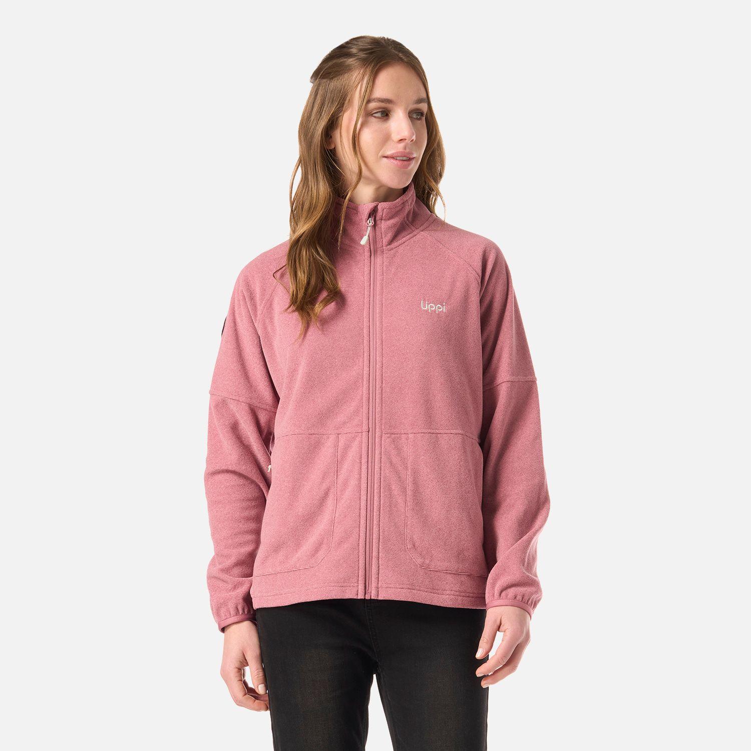 Polar Mujer Stripes Nano-F Full Zip Rosa Oscuro Lippi V26-0