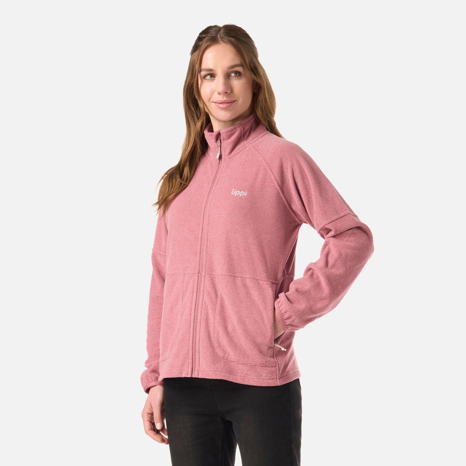 Polar Mujer Stripes Nano-F Full Zip Rosa Oscuro Lippi V26-1