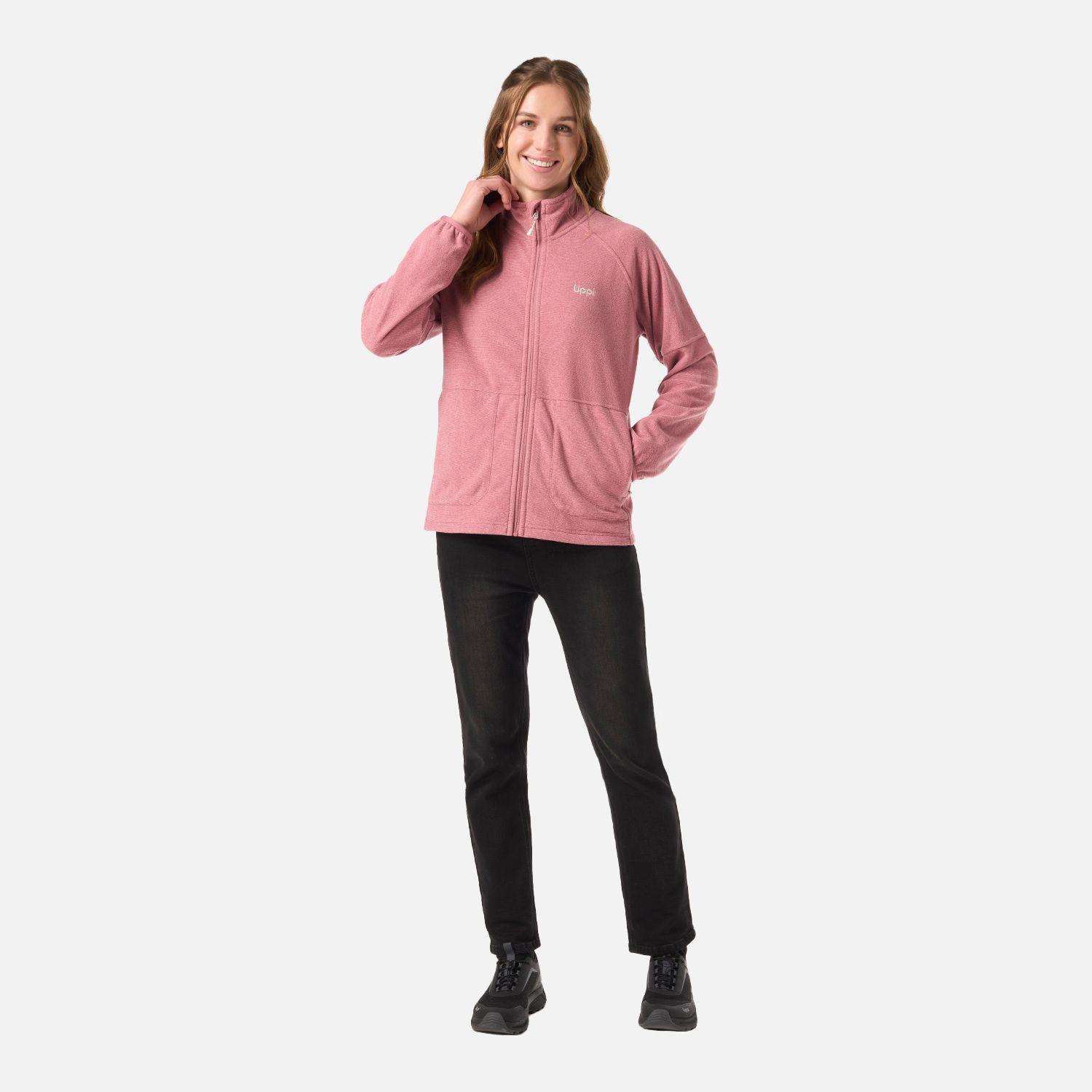 Polar Mujer Stripes Nano-F Full Zip Rosa Oscuro Lippi V26-5