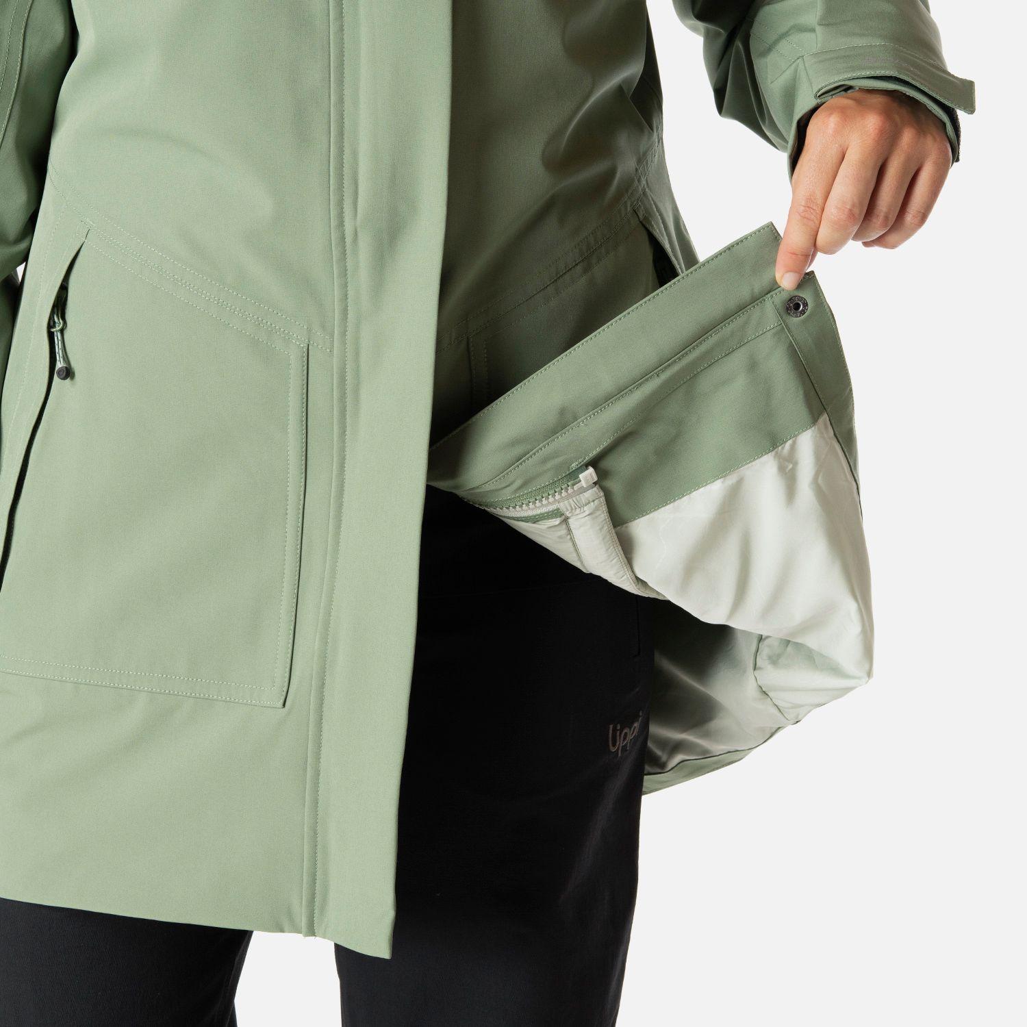 Chaqueta Mujer Hicken Fusion-3 B-Dry Hoody Jacket Jade Oscuro Lippi I26-5