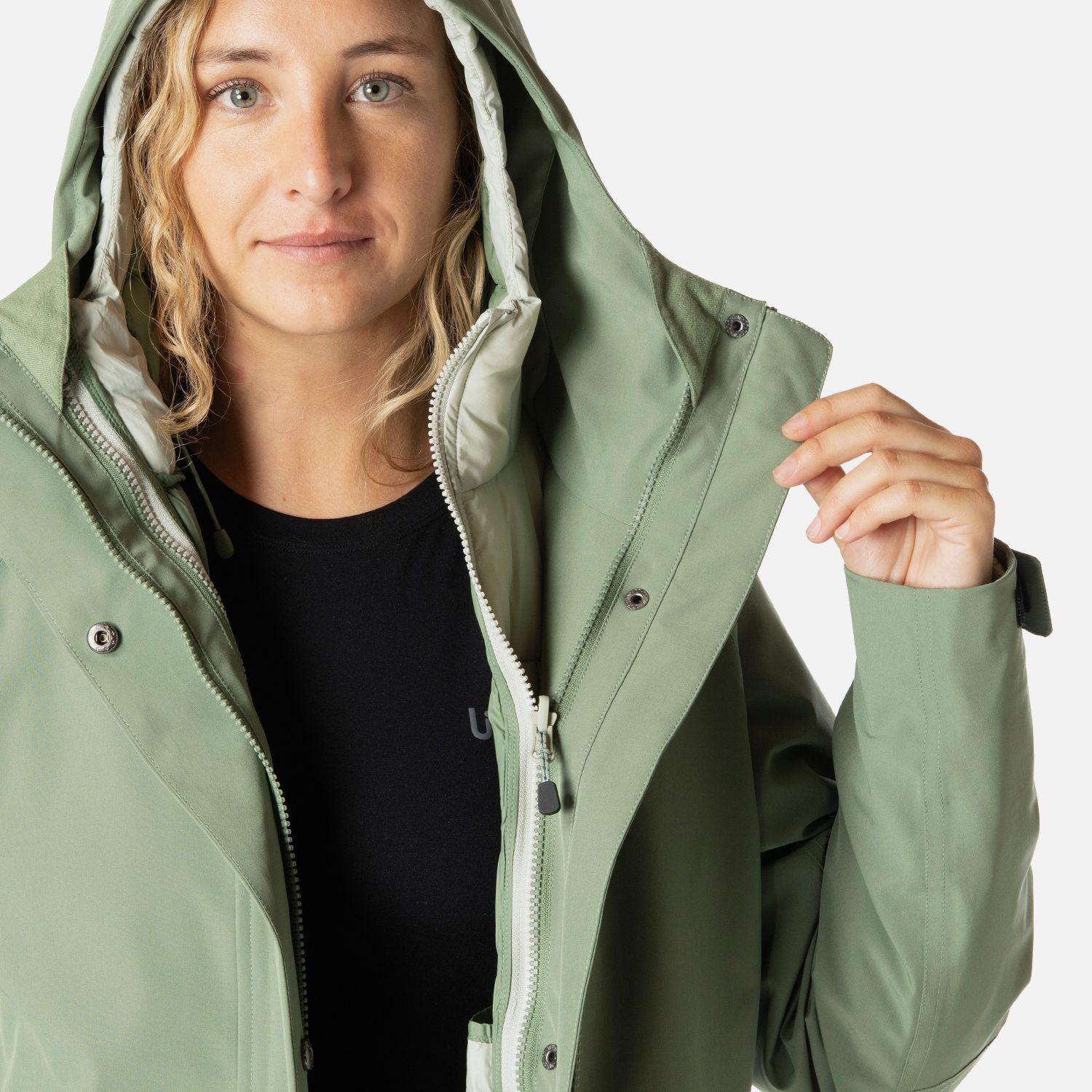 Chaqueta Mujer Hicken Fusion-3 B-Dry Hoody Jacket Jade Oscuro Lippi I26-6