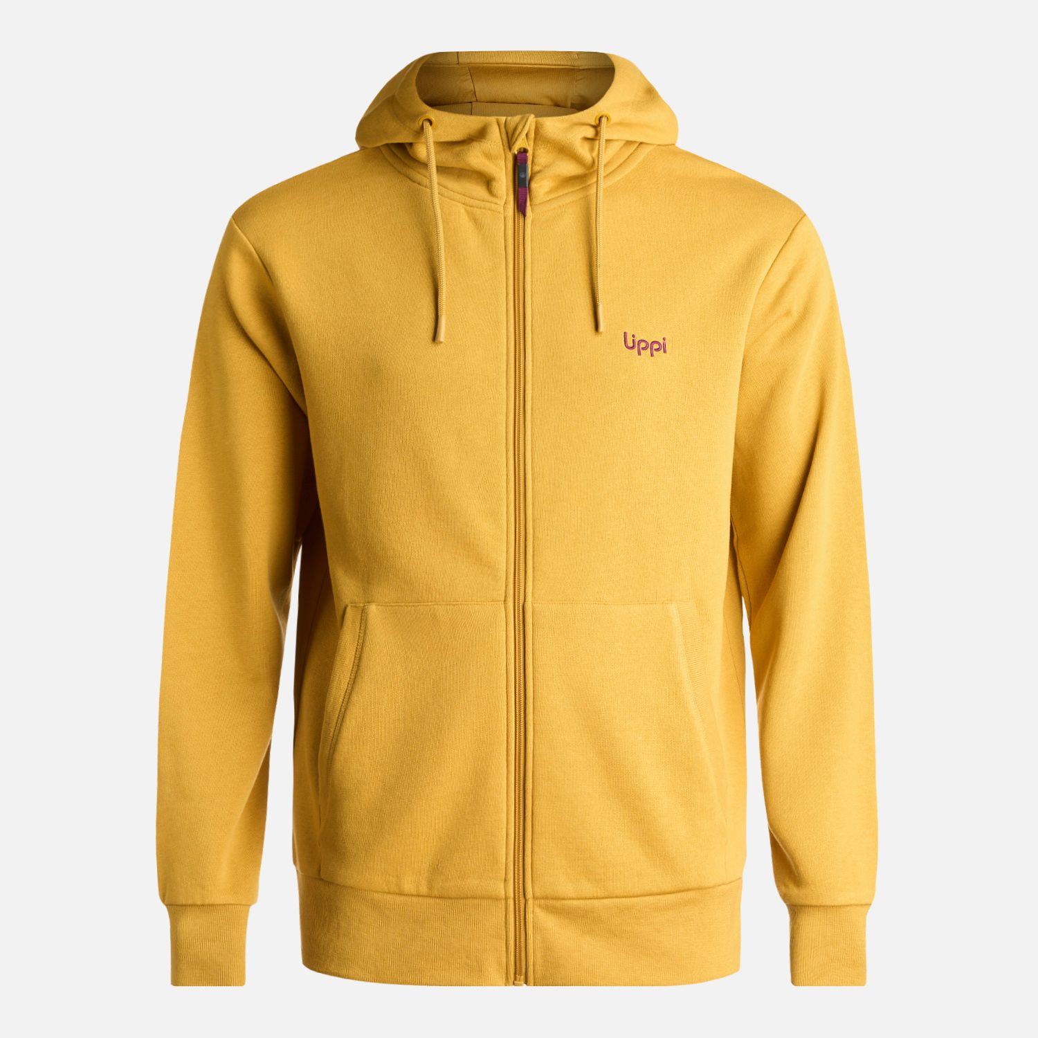 Poleron Hombre Ulmo Full Zip Hoody Sweatshirt Mostaza Lippi-0