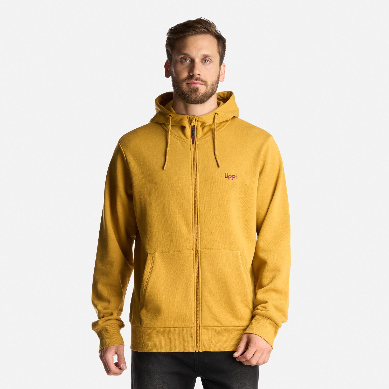 Poleron Hombre Ulmo Full Zip Hoody Sweatshirt Mostaza Lippi-1