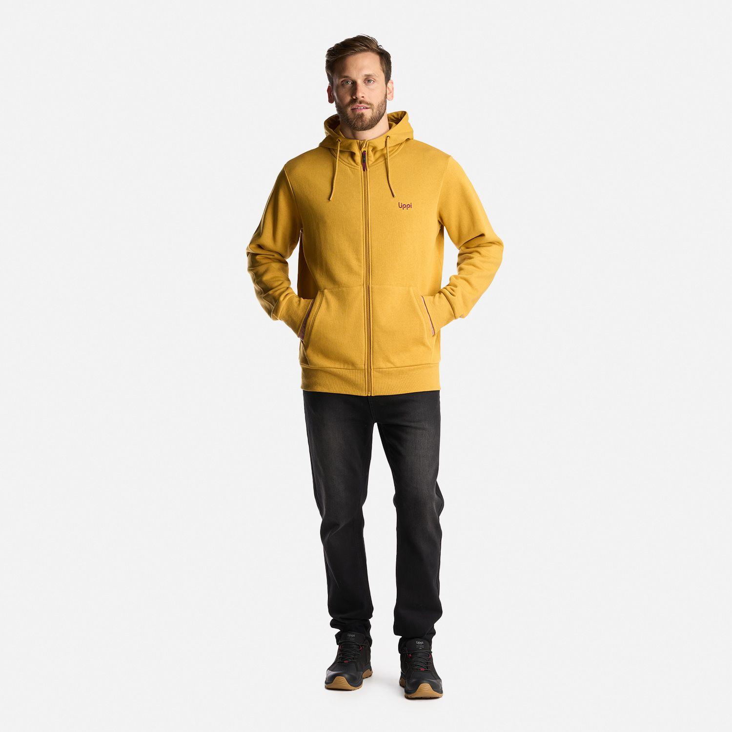 Poleron Hombre Ulmo Full Zip Hoody Sweatshirt Mostaza Lippi-7